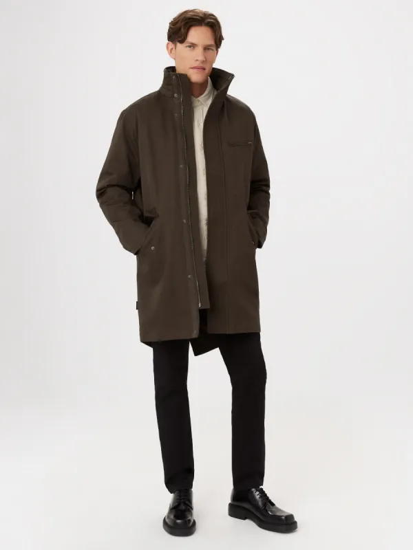 The Fishtail Parka in Dark Taupe sold by Frank & Oak