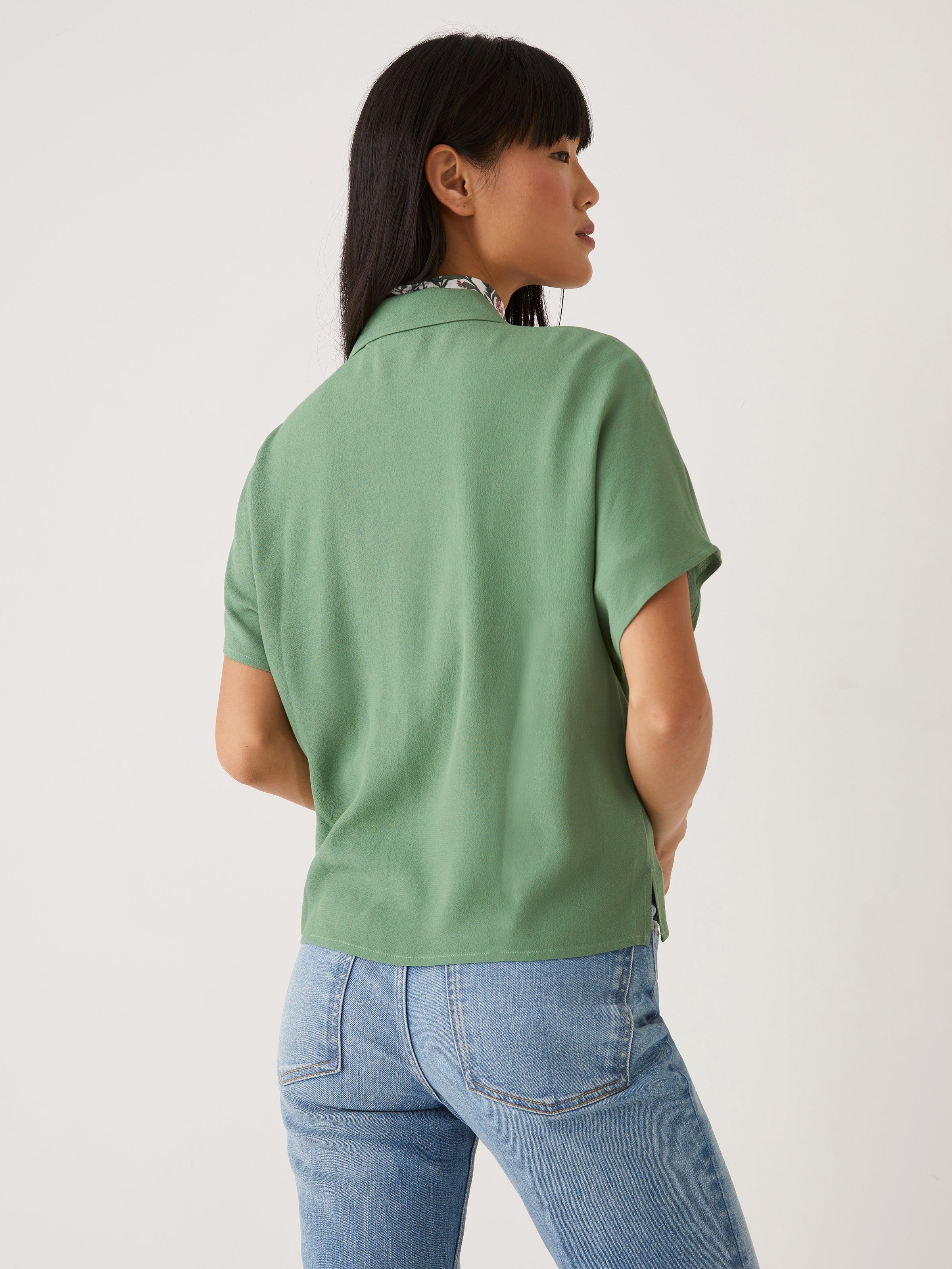The Camp Collar Blouse in Ivy Green sold by Frank & Oak product image thumbnail 3