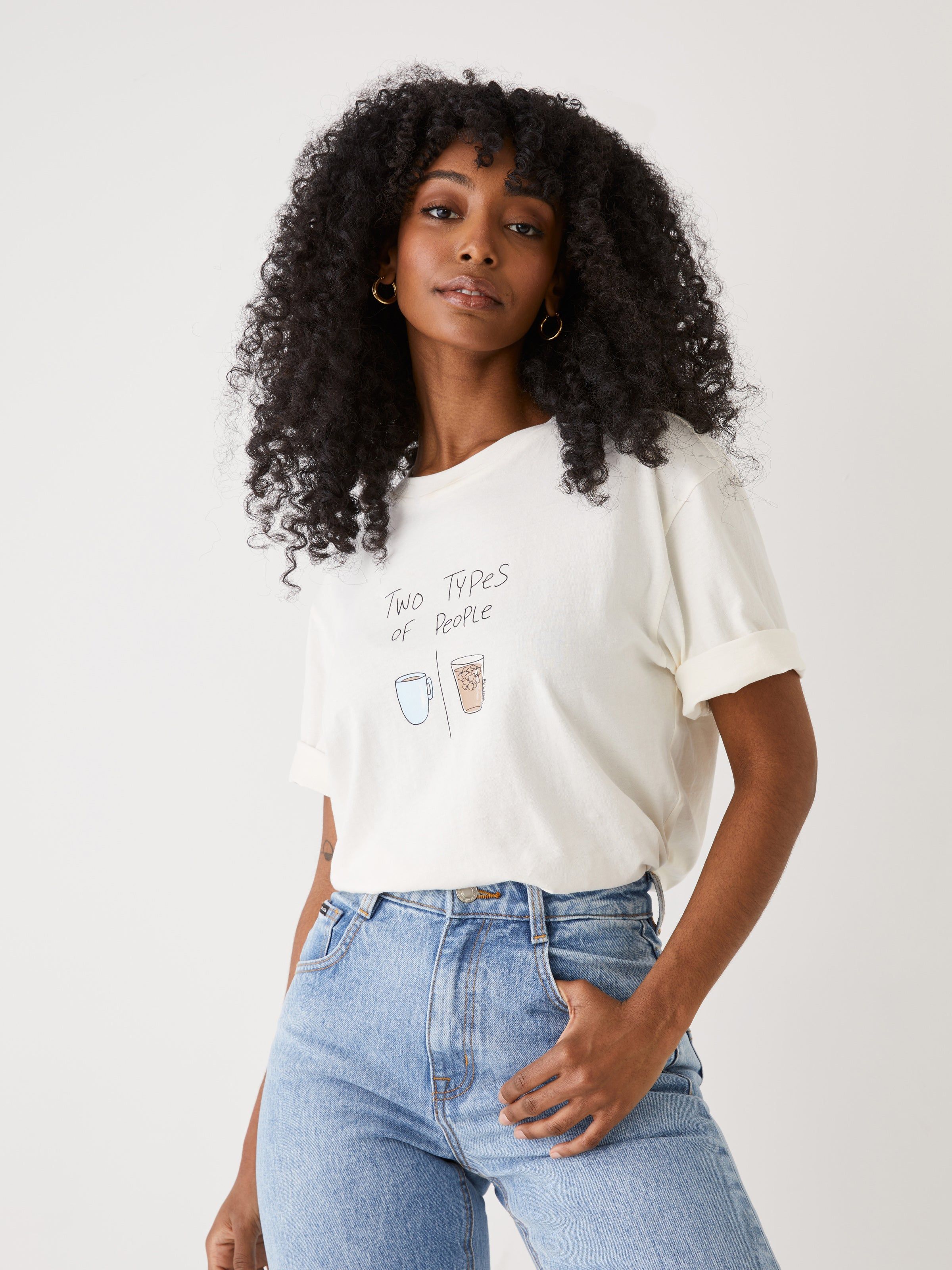 The Relaxed Fit Graphic T-Shirt in Beige sold by Frank & Oak