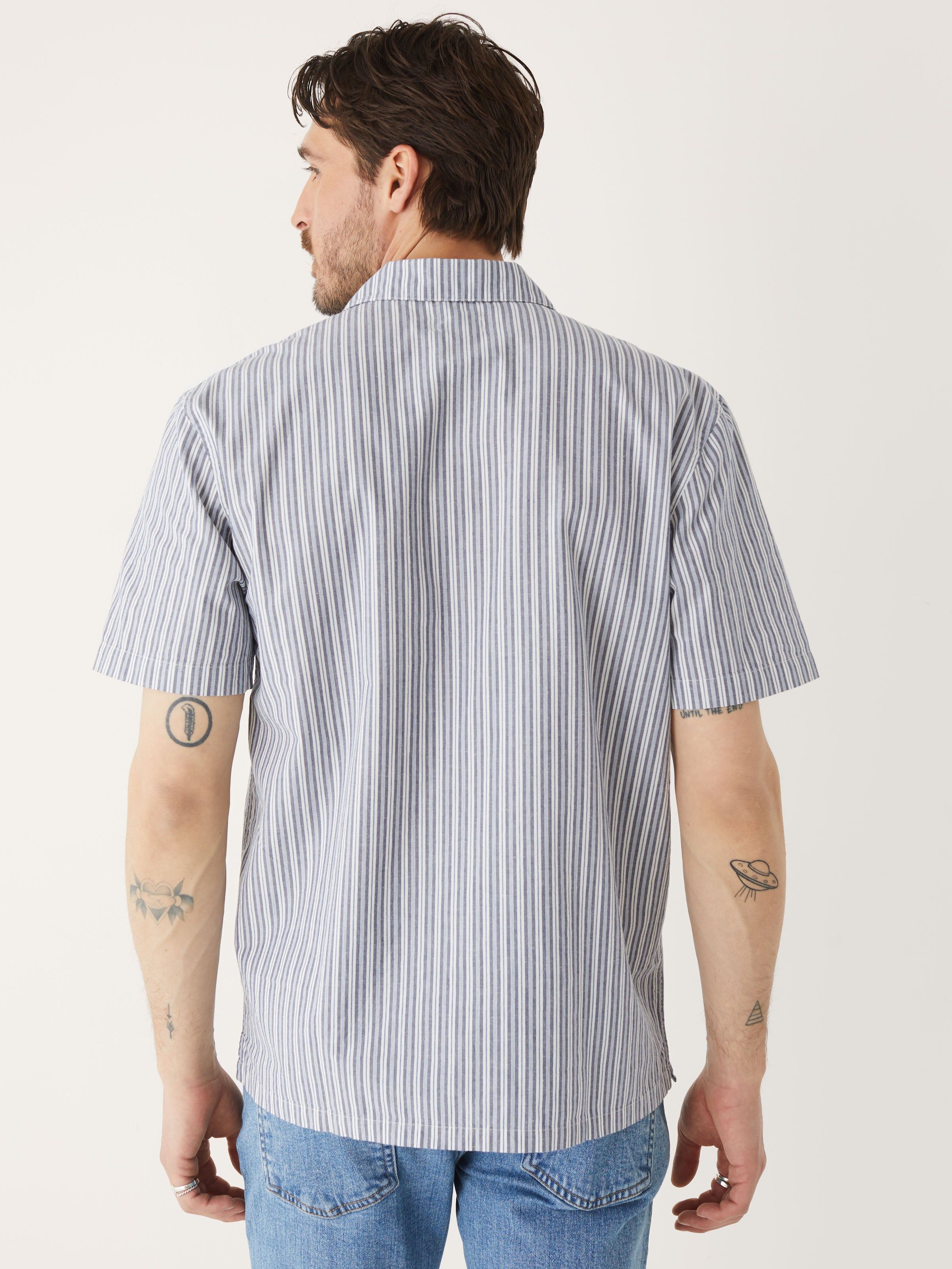 The Poplin Camp Collar in Nightshadow Blue sold by Frank & Oak product image thumbnail 3