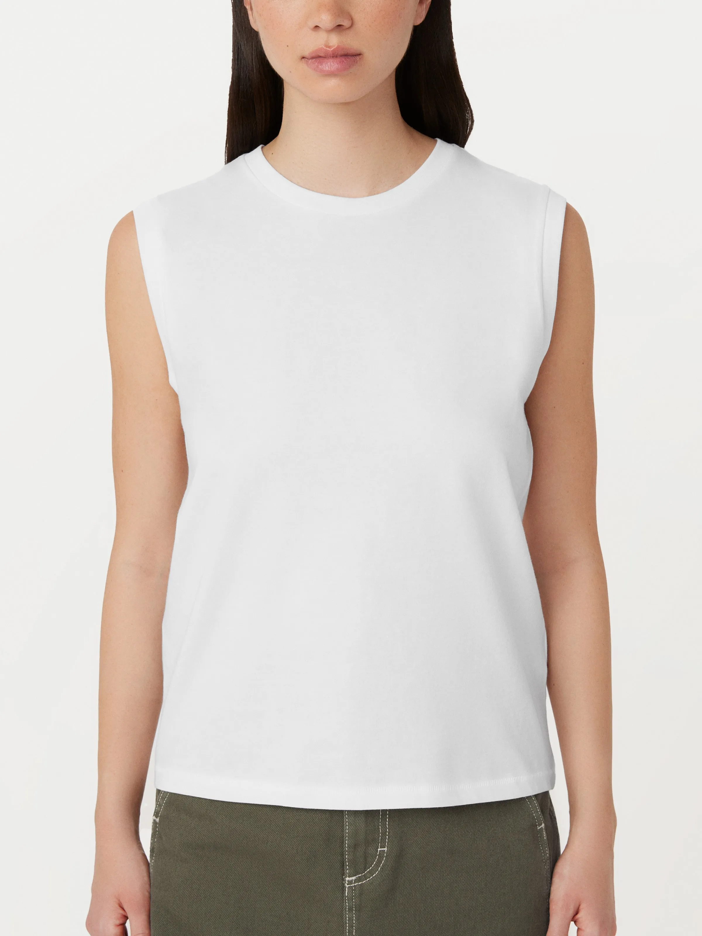 The Sleeveless T-Shirt in Bright White sold by Frank & Oak product image thumbnail 3
