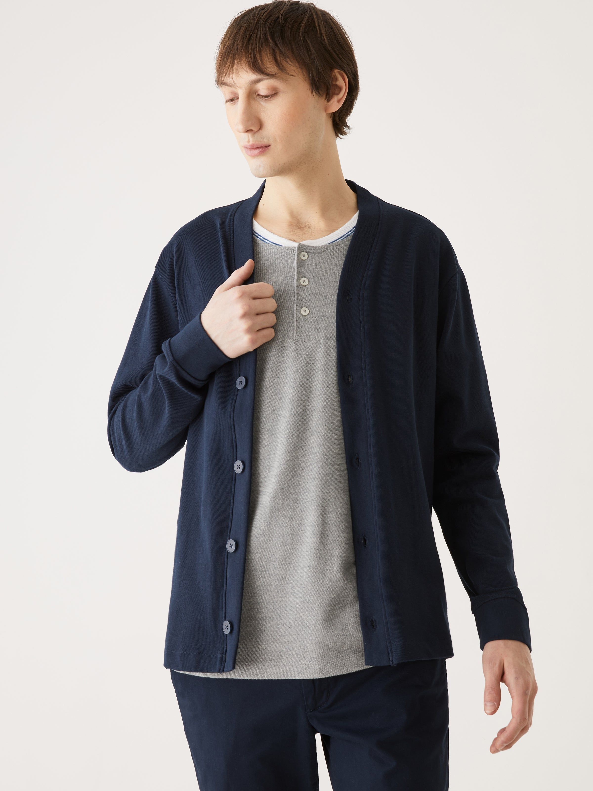 The Jersey Cardigan in Deep Blue sold by Frank & Oak product image thumbnail 2