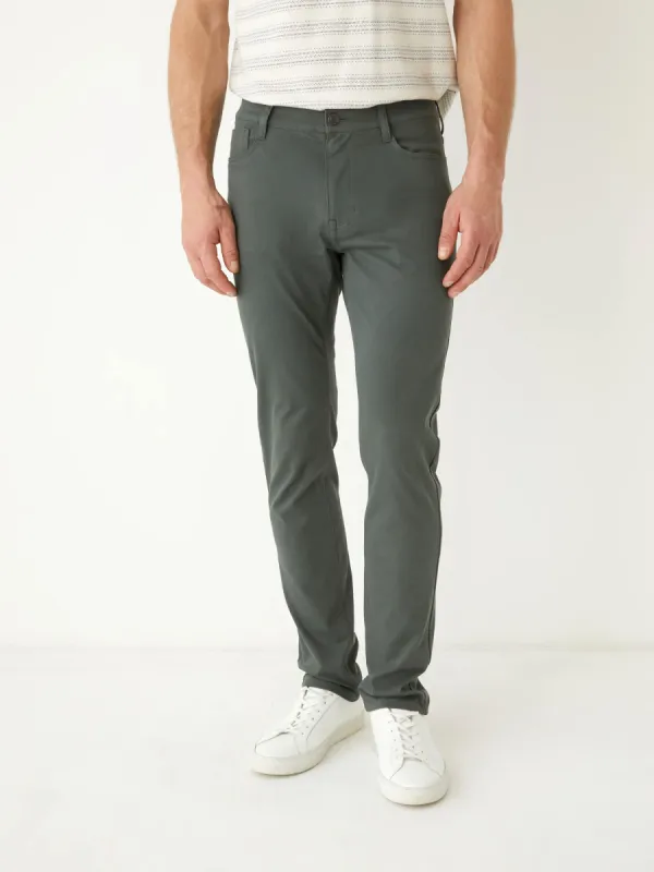 The Slim Flex Pant in Smoked Green sold by Frank & Oak