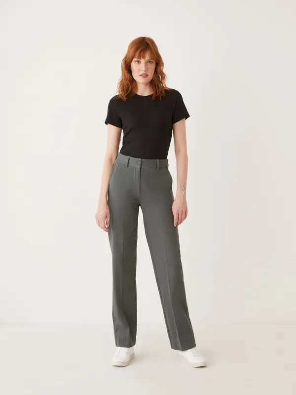 The Jane Straight Fit Flex Pant in Smoked Green sold by Frank & Oak