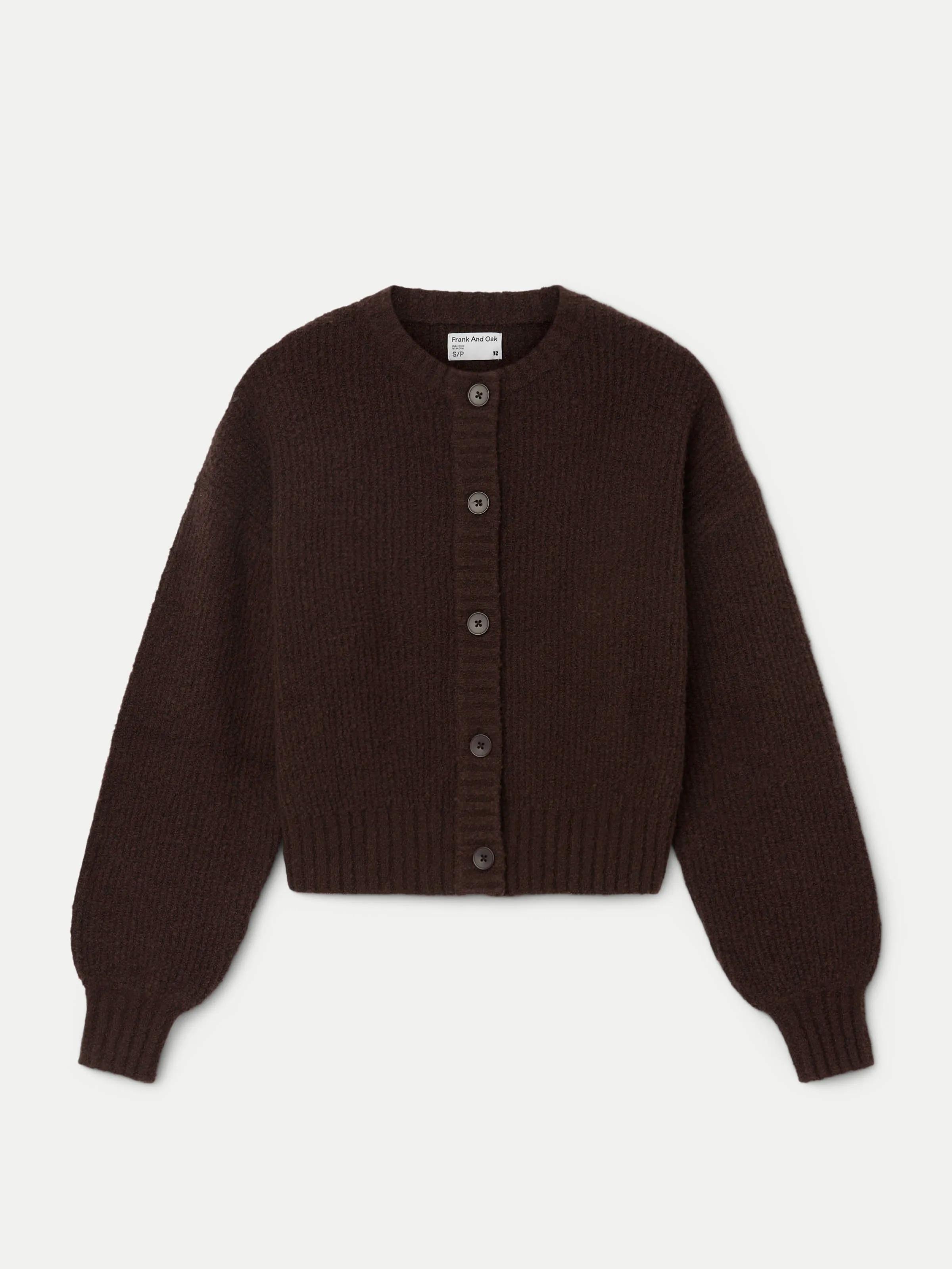 The Seawool® Sweater Cardigan in Dark Plum sold by Frank & Oak product image thumbnail 5