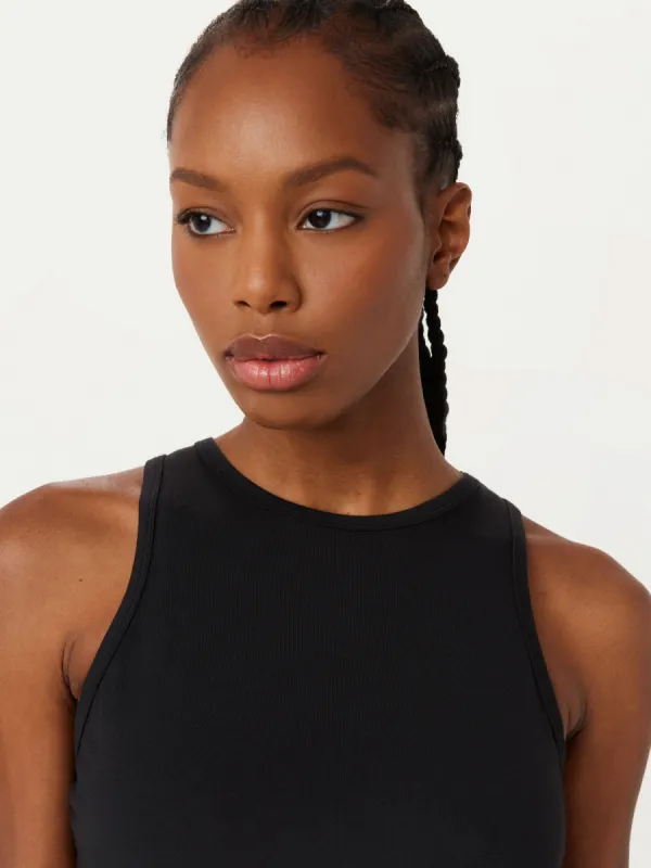 The Soft Fluid Tank Top in Black sold by Frank & Oak
