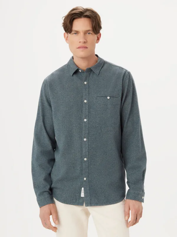 The Heathered Flannel Shirt in Agave sold by Frank & Oak