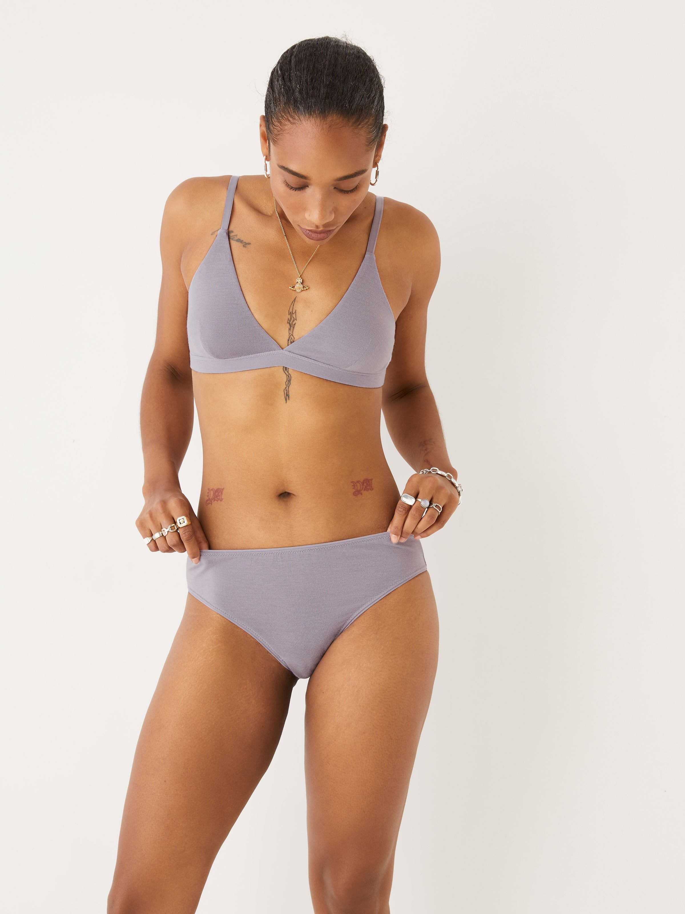 The TENCEL™ Modal Bikini Panty in Grey sold by Frank & Oak product image thumbnail 3