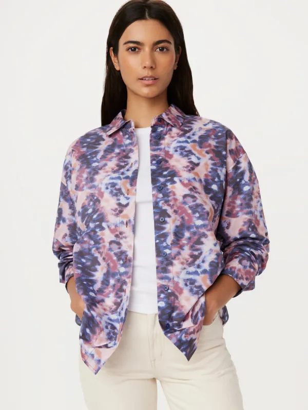 The Poplin Long Sleeve Shirt in Dark Cobalt sold by Frank & Oak