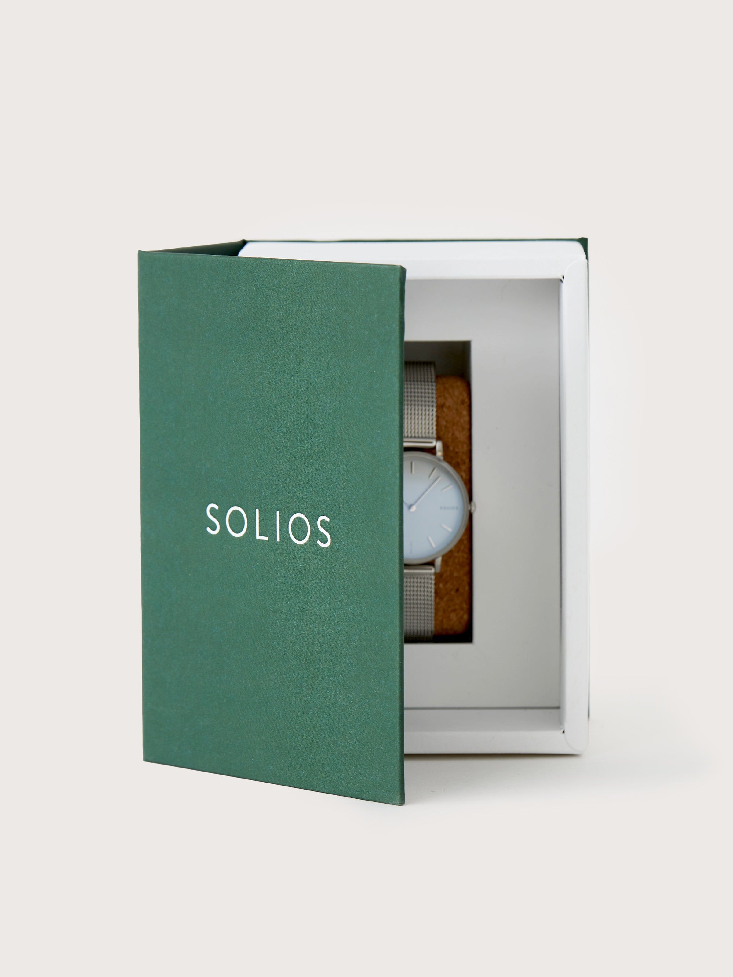 Solios Watches - The Solar White - Silver Mesh & Silver Case sold by Frank & Oak product image thumbnail 3