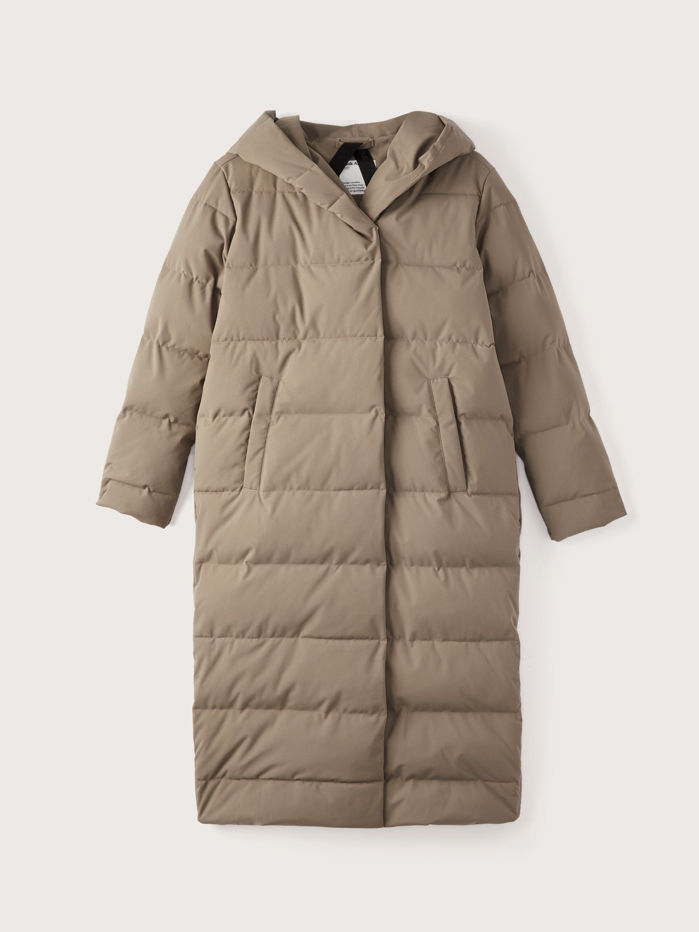 The Highland Long Puffer Coat in Walnut sold by Frank & Oak product image thumbnail 9