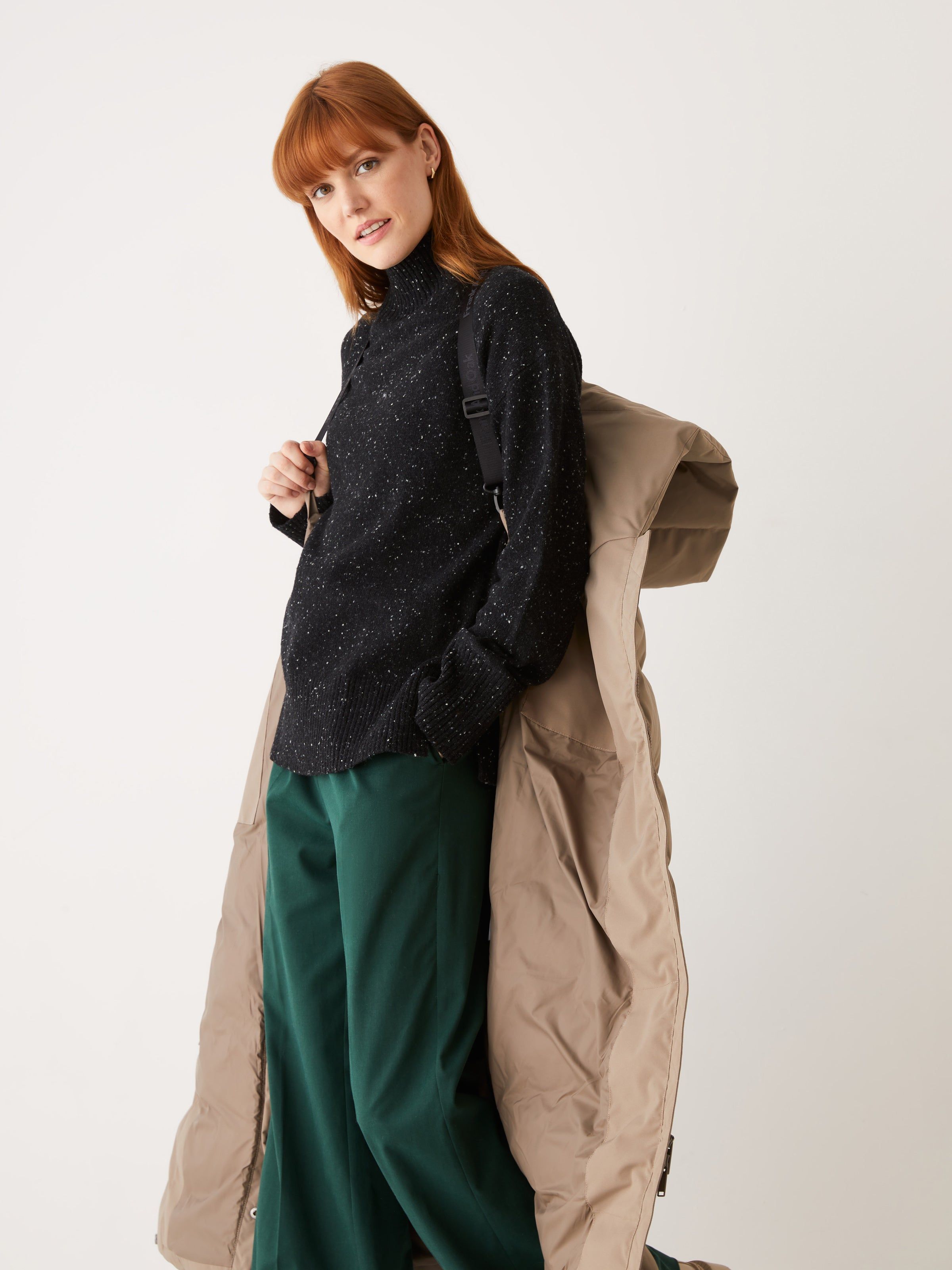 The Highland Long Puffer Coat in Walnut sold by Frank & Oak product image thumbnail 2