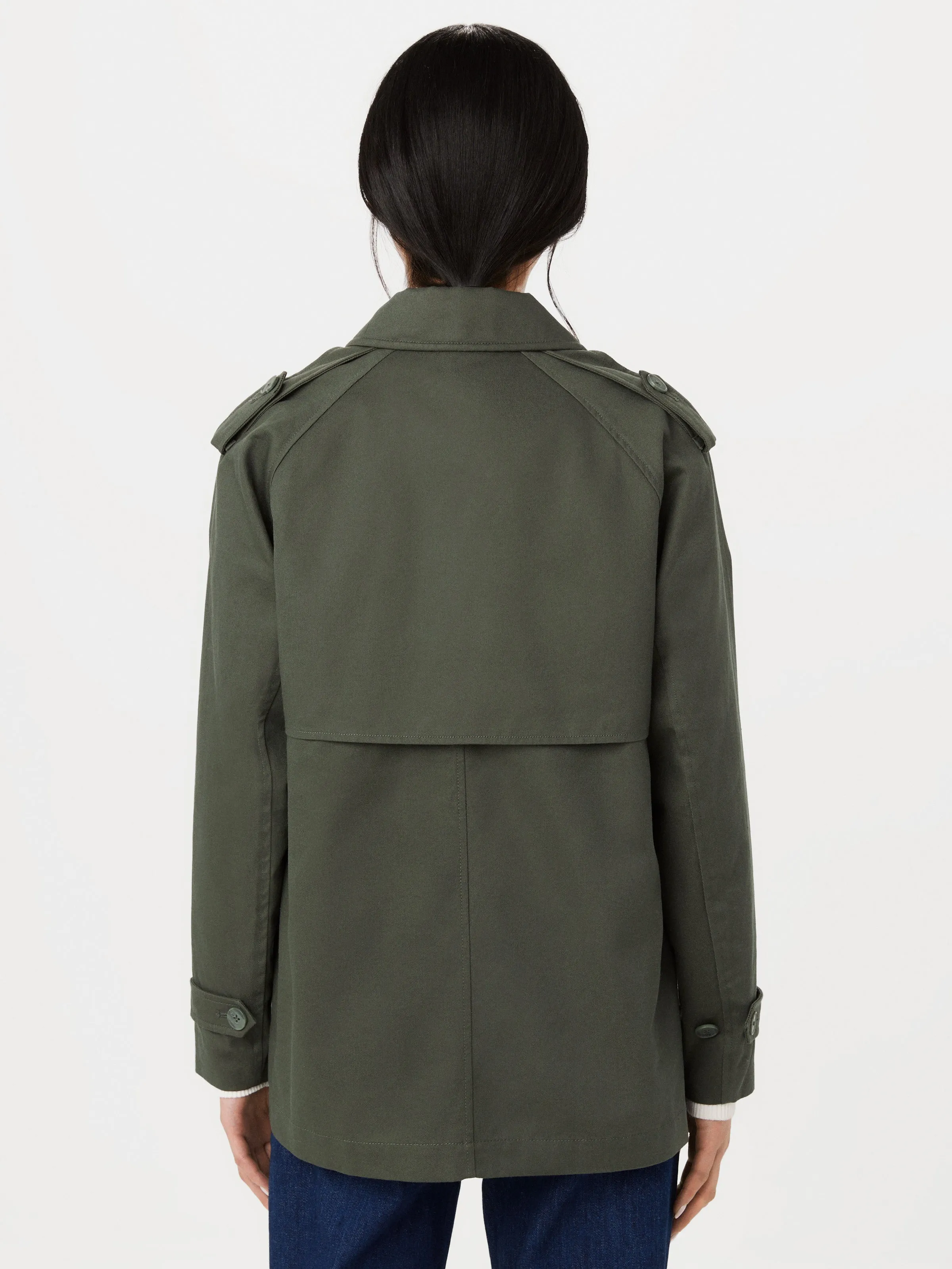 The Kapok Cropped Trench Coat in Boreal Green sold by Frank & Oak product image thumbnail 5