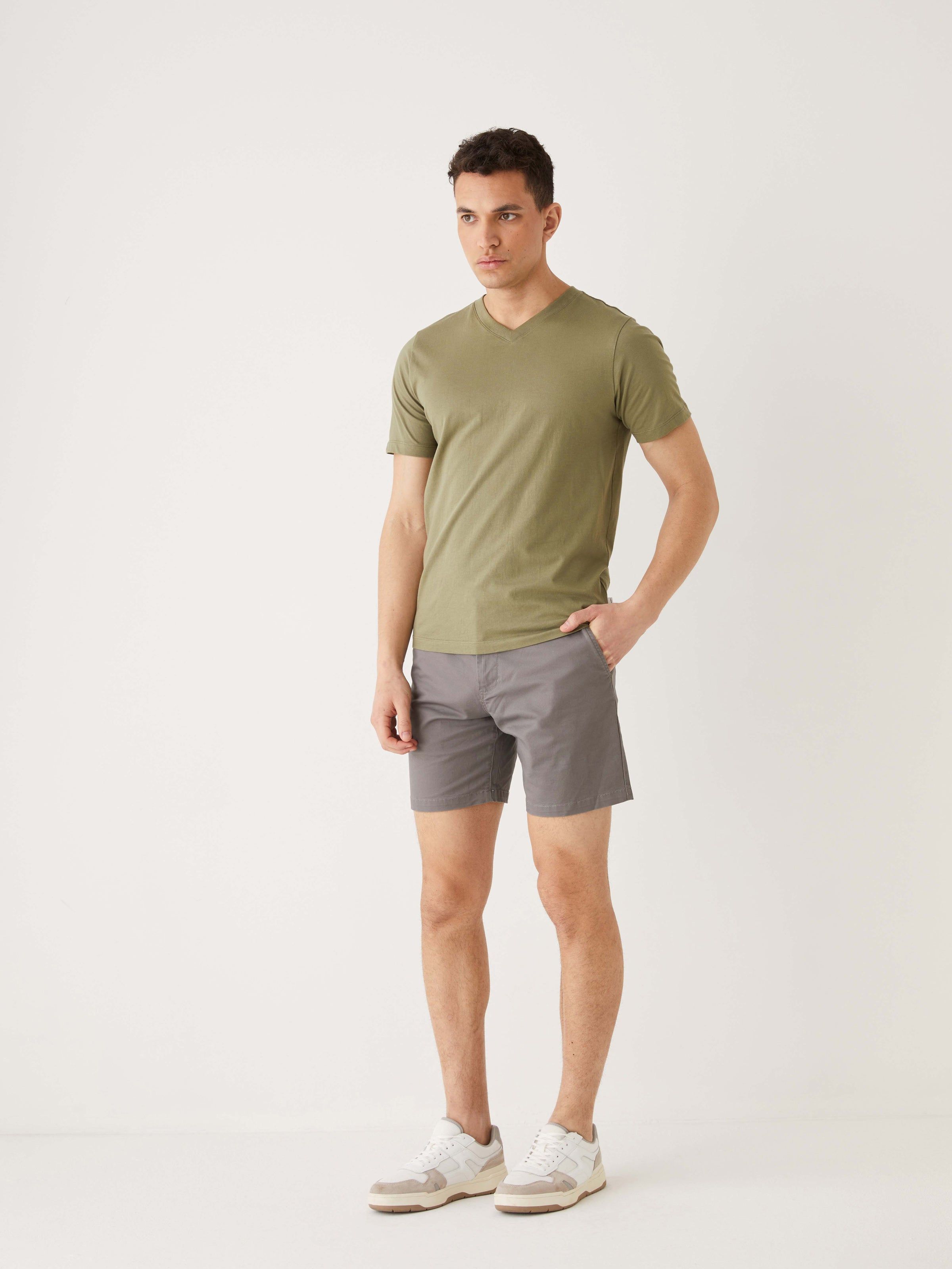 The Essential V-neck T-Shirt in Lichen Green sold by Frank & Oak product image thumbnail 2