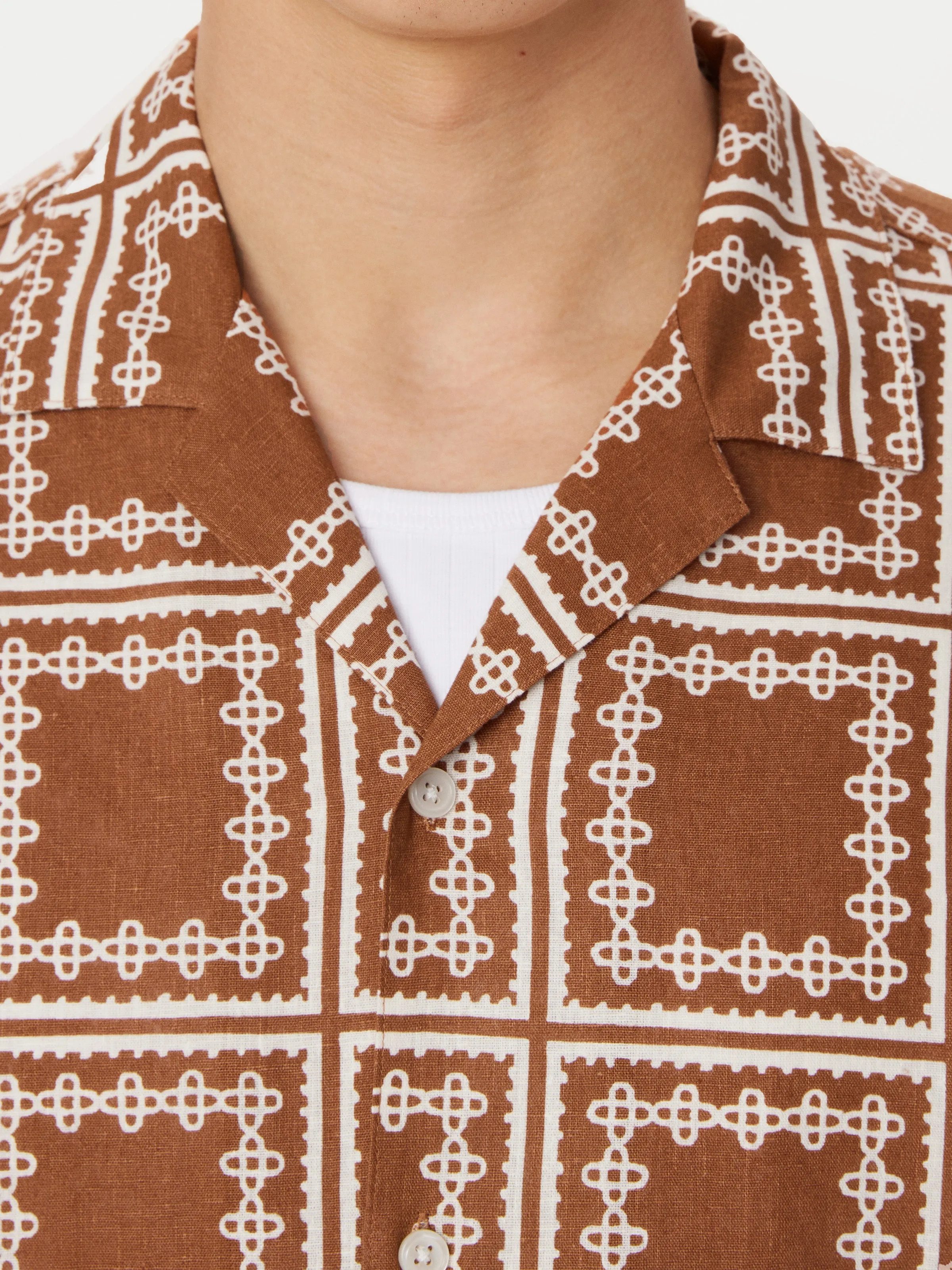 The Print Camp Collar Shirt in Terracotta sold by Frank & Oak product image thumbnail 5