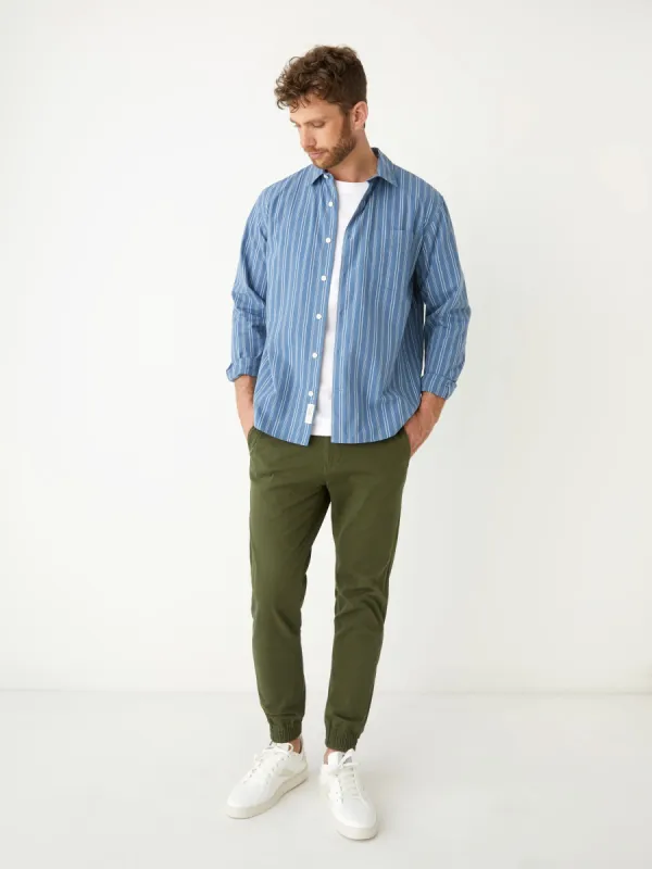 The Kapok Poplin Shirt in Blue sold by Frank & Oak