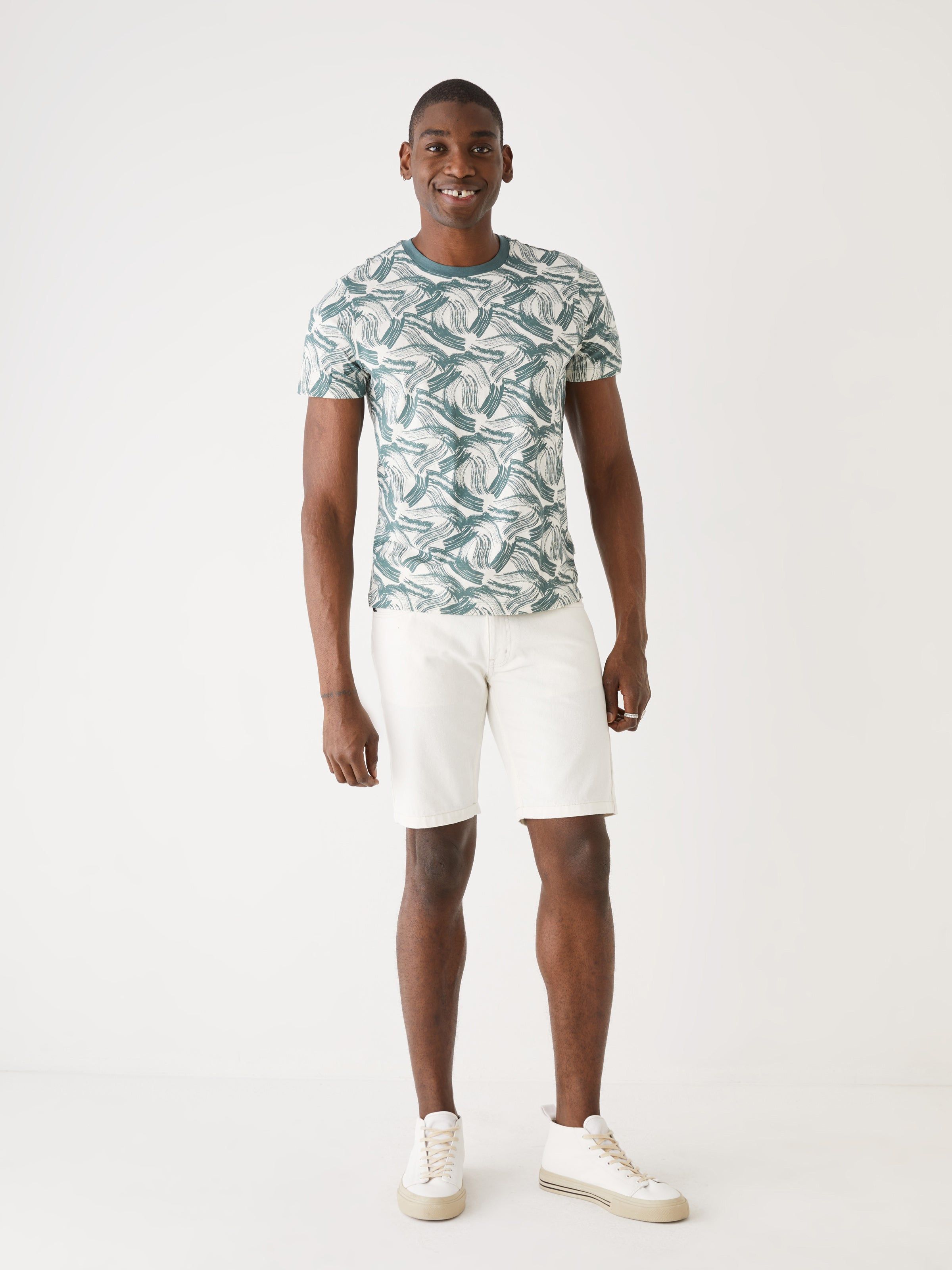 The Slim Fit Printed T-Shirt in Green sold by Frank & Oak product image thumbnail 3