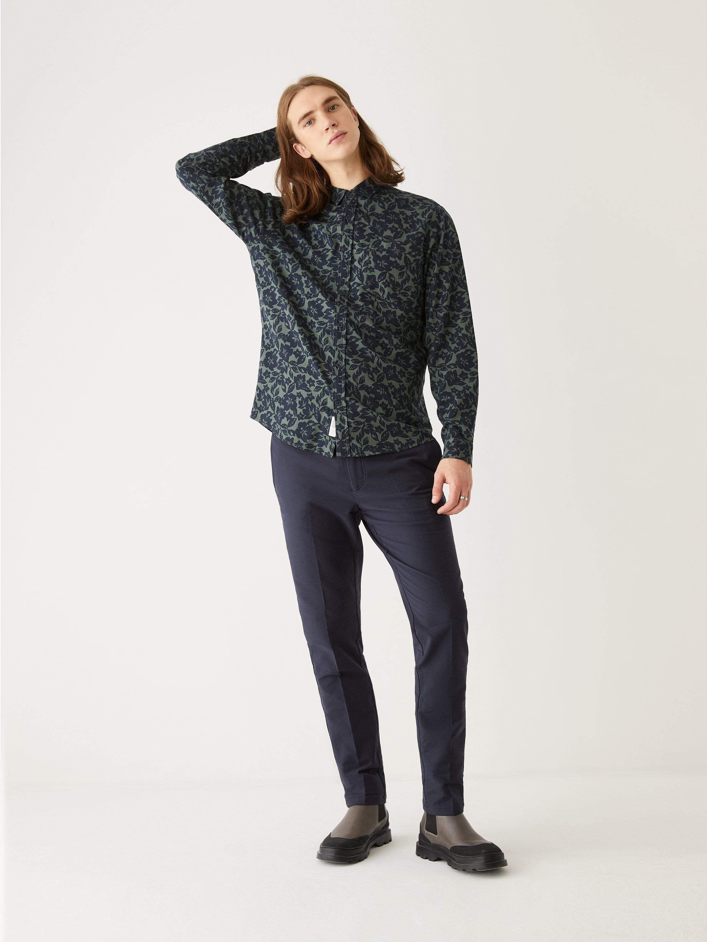 The Printed Fluid Shirt in Deep Blue sold by Frank & Oak product image thumbnail 2