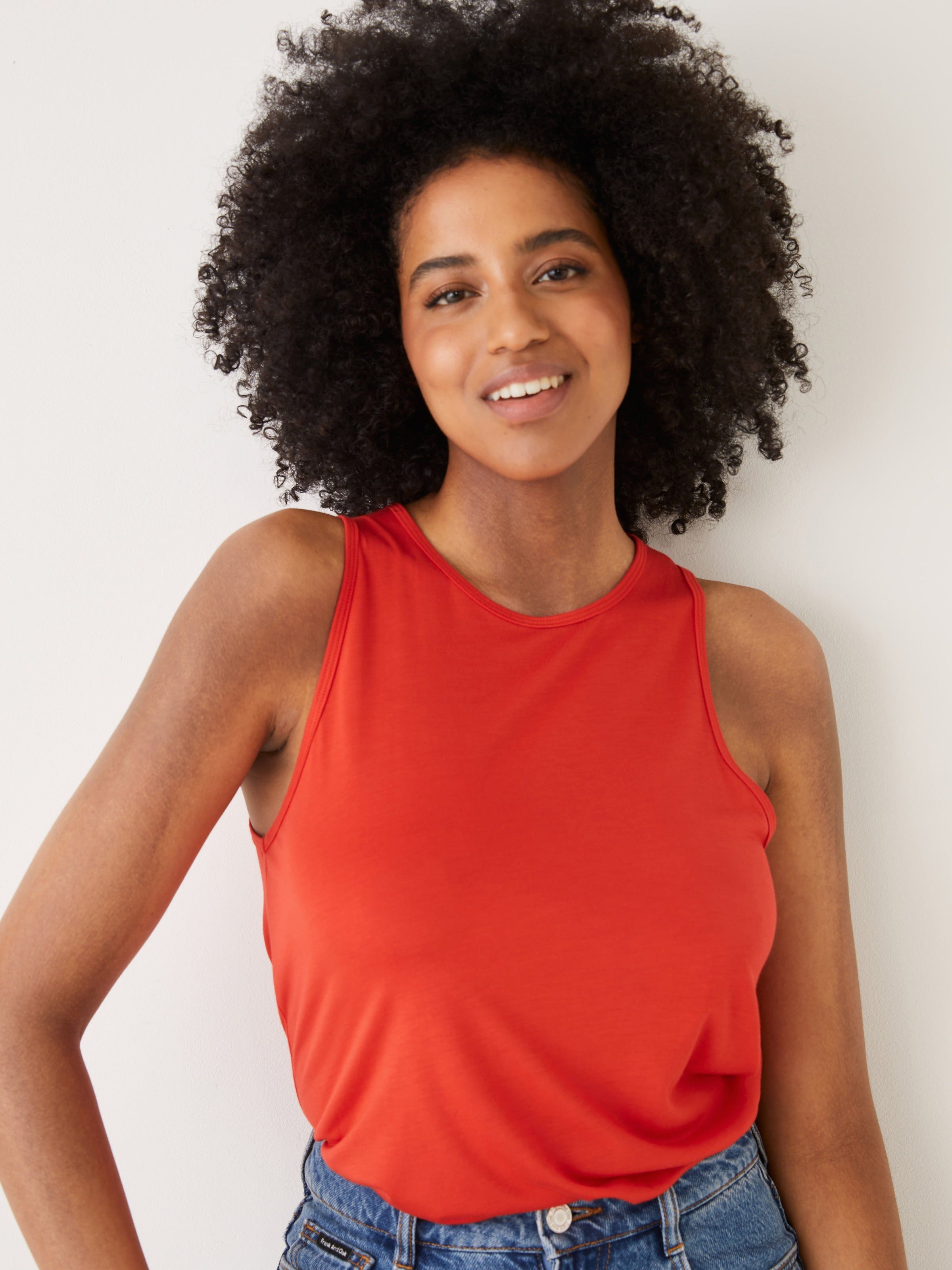 The Supersoft Tank Top in Fiery Red sold by Frank & Oak product image thumbnail 2