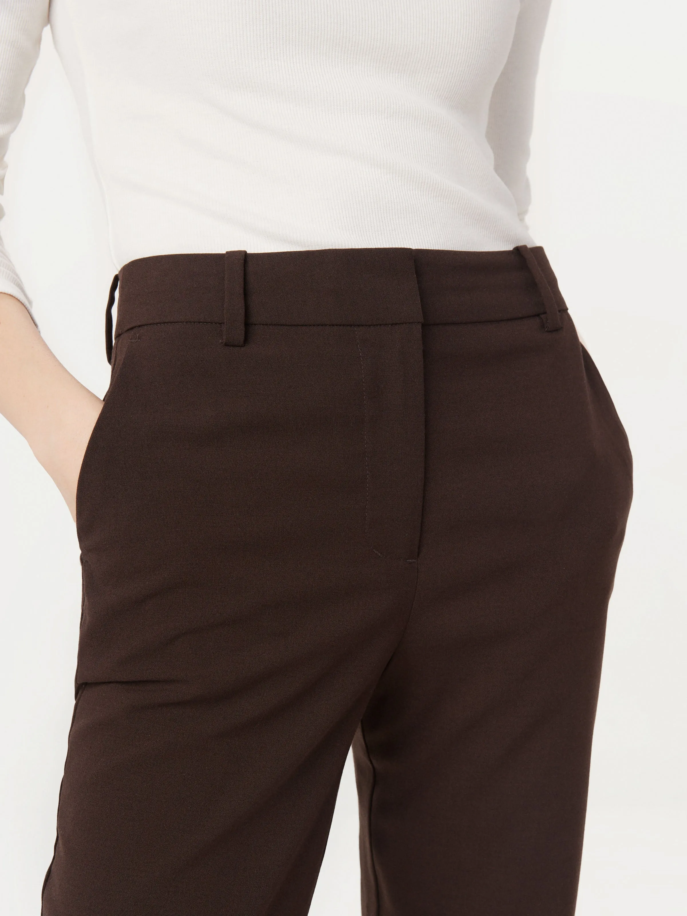 The Jane Straight Pant in Dark Chocolate sold by Frank & Oak product image thumbnail 2