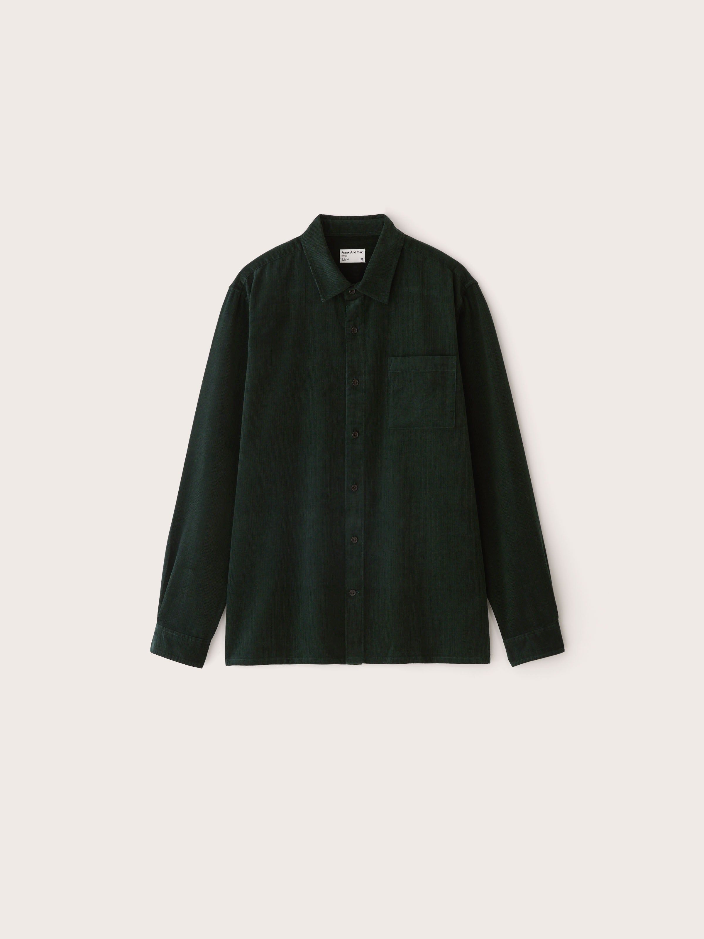 The Boxy Corduroy Shirt in Green sold by Frank & Oak product image thumbnail 5