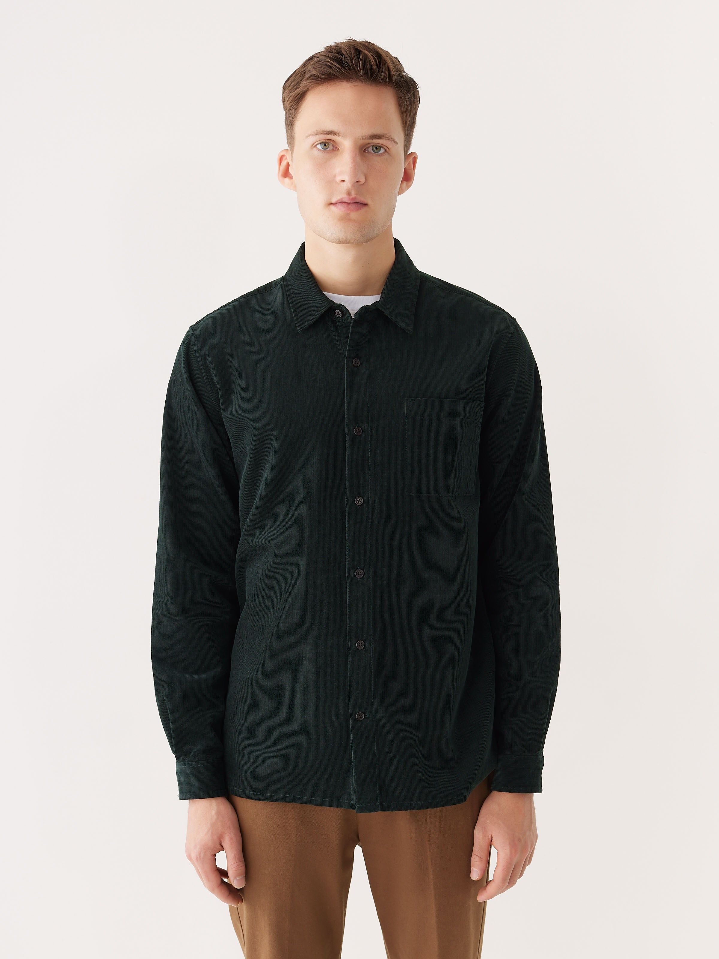 The Boxy Corduroy Shirt in Green sold by Frank & Oak product image thumbnail 3