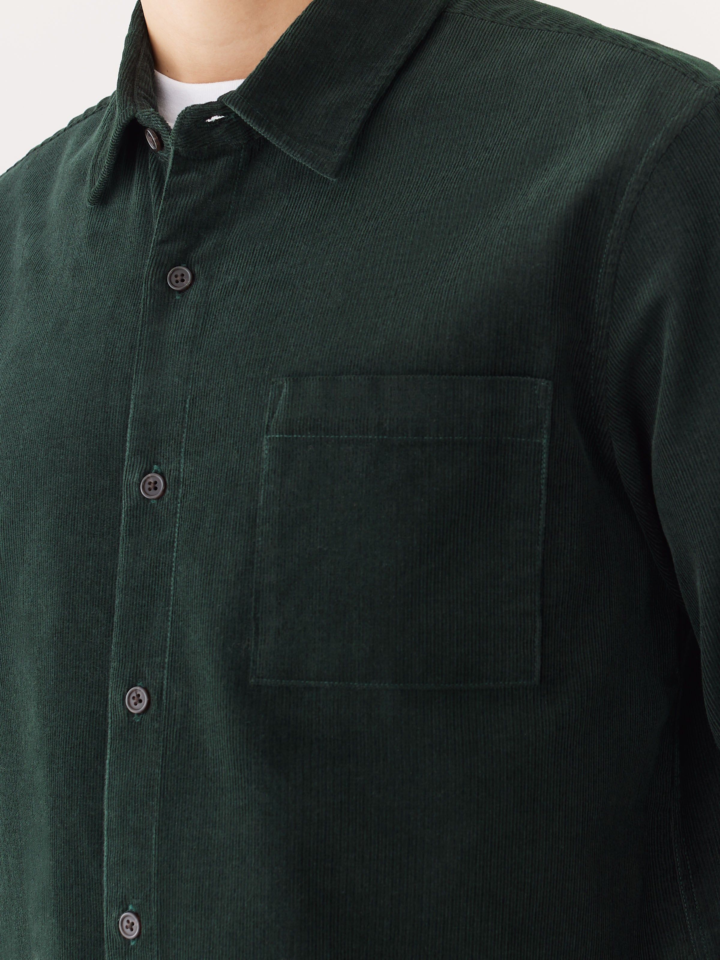 The Boxy Corduroy Shirt in Green sold by Frank & Oak product image thumbnail 2