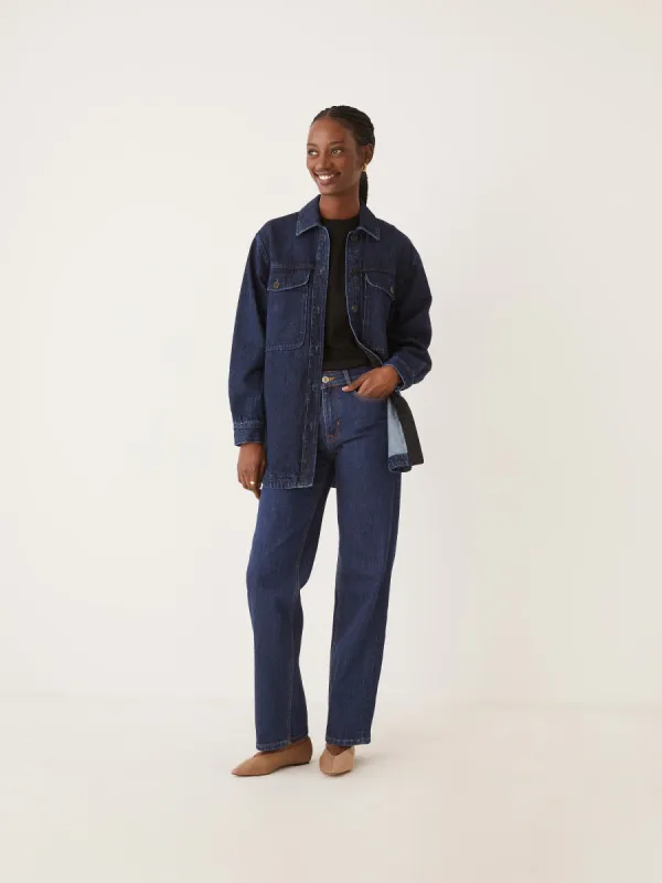 The Hemp Denim Overshirt in Dark Indigo sold by Frank & Oak