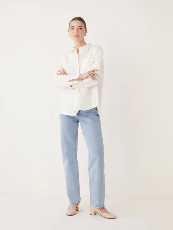 The Kapok Loose Shirt in White sold by Frank & Oak