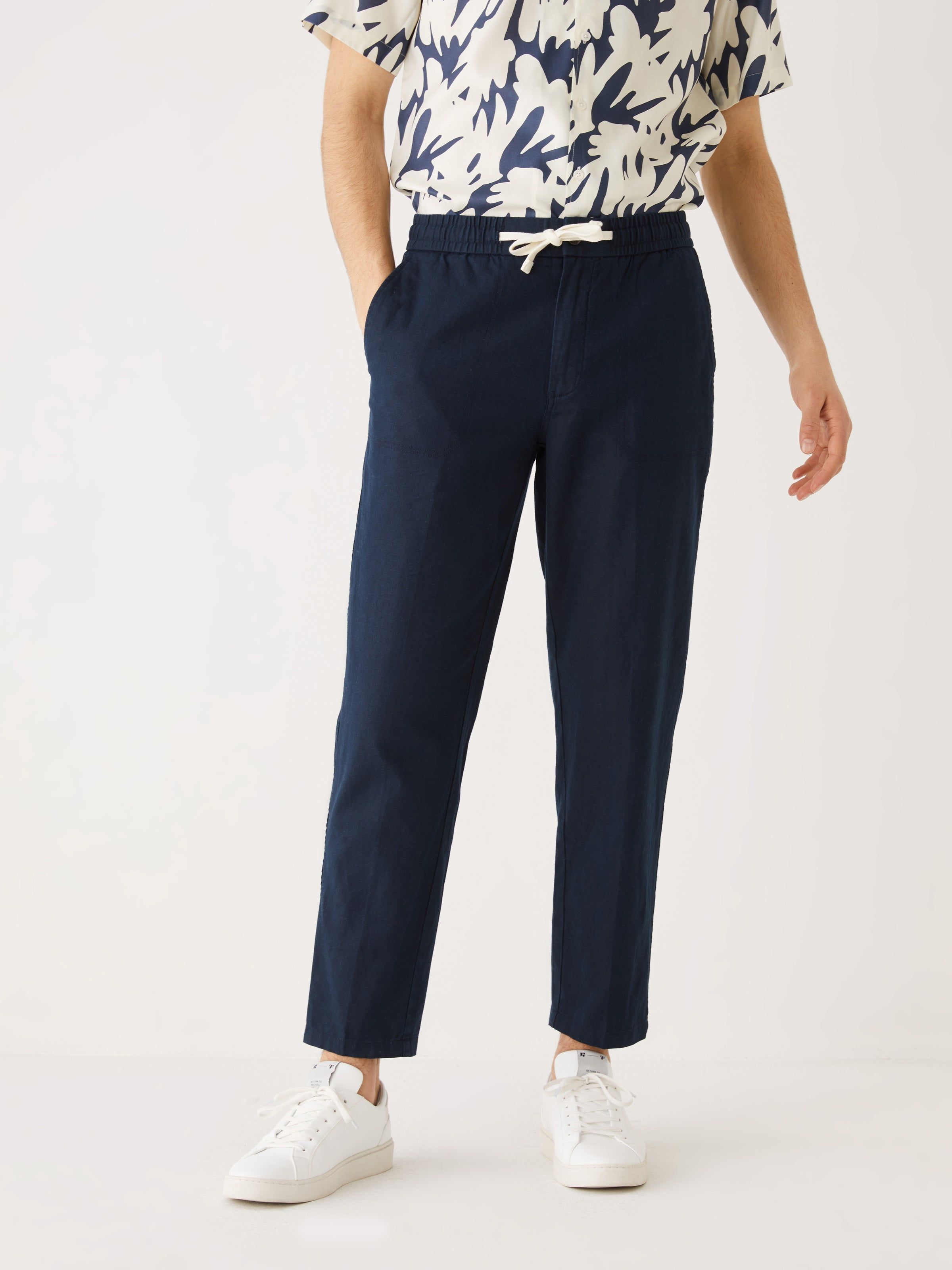 The Cropped Drawstring Pant in Deep Blue sold by Frank & Oak product image thumbnail 2