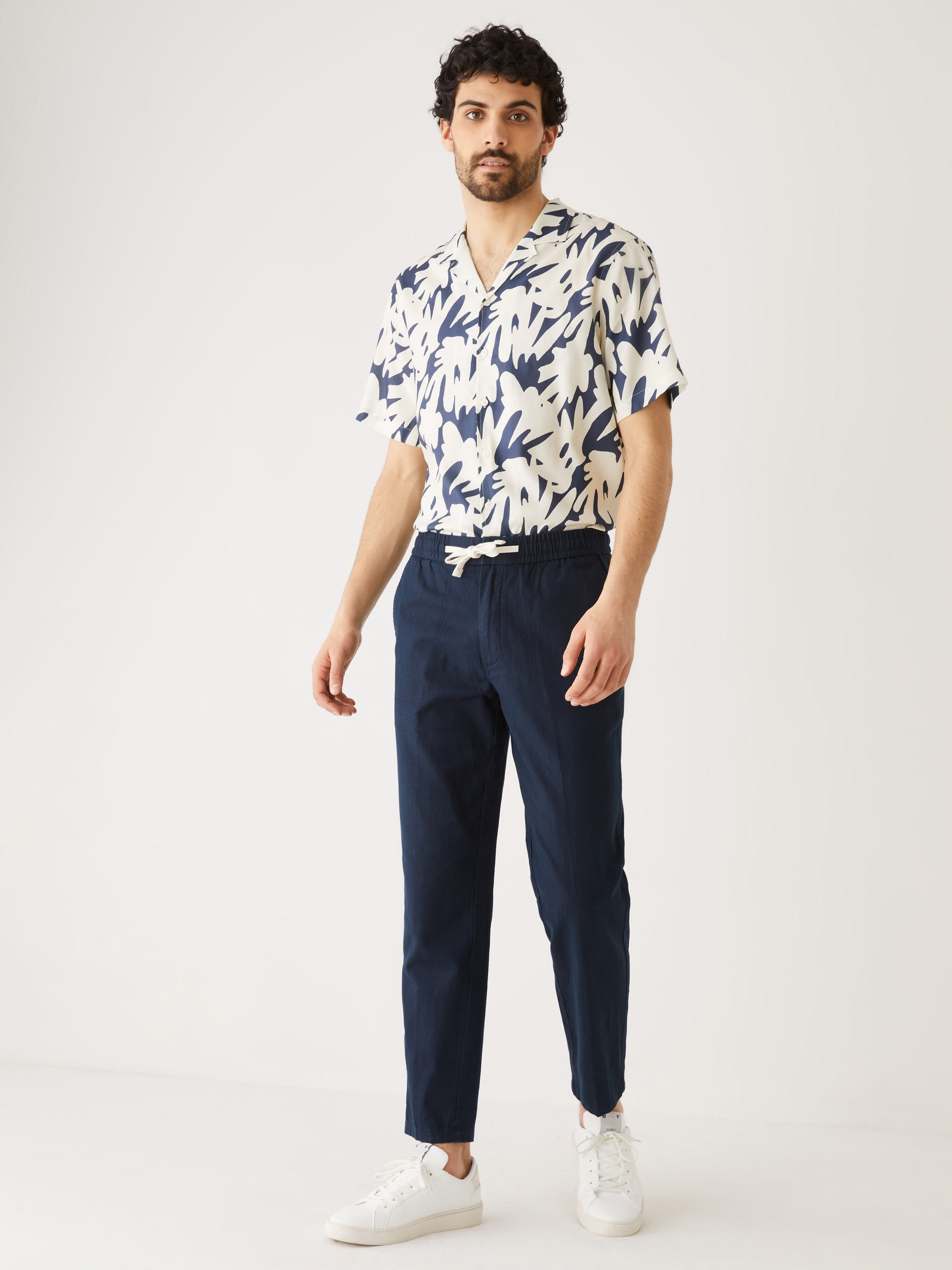 The Cropped Drawstring Pant in Deep Blue sold by Frank & Oak product image thumbnail 3