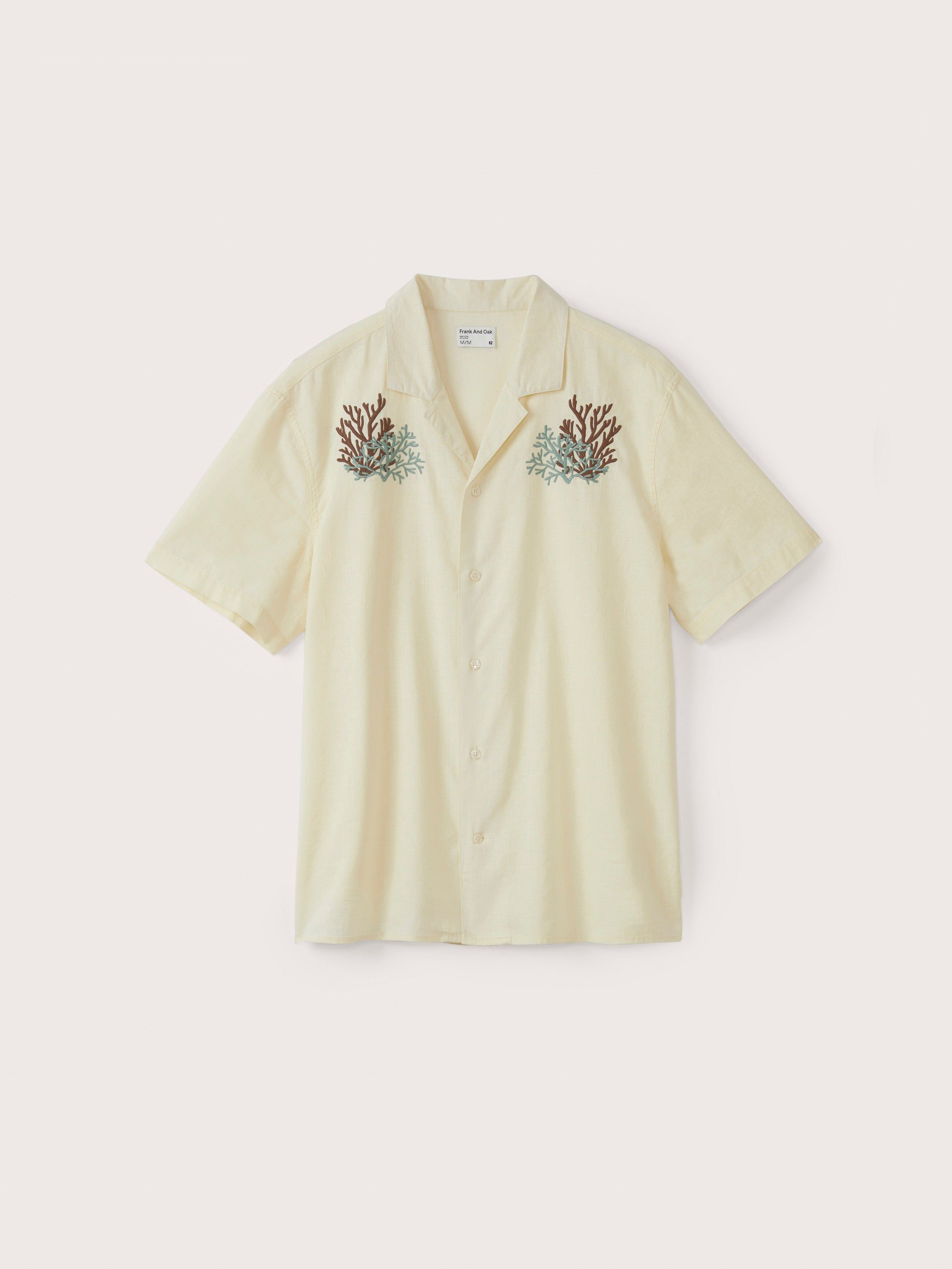 The Embroidered Resort Shirt in Lemon Icing sold by Frank & Oak product image thumbnail 7