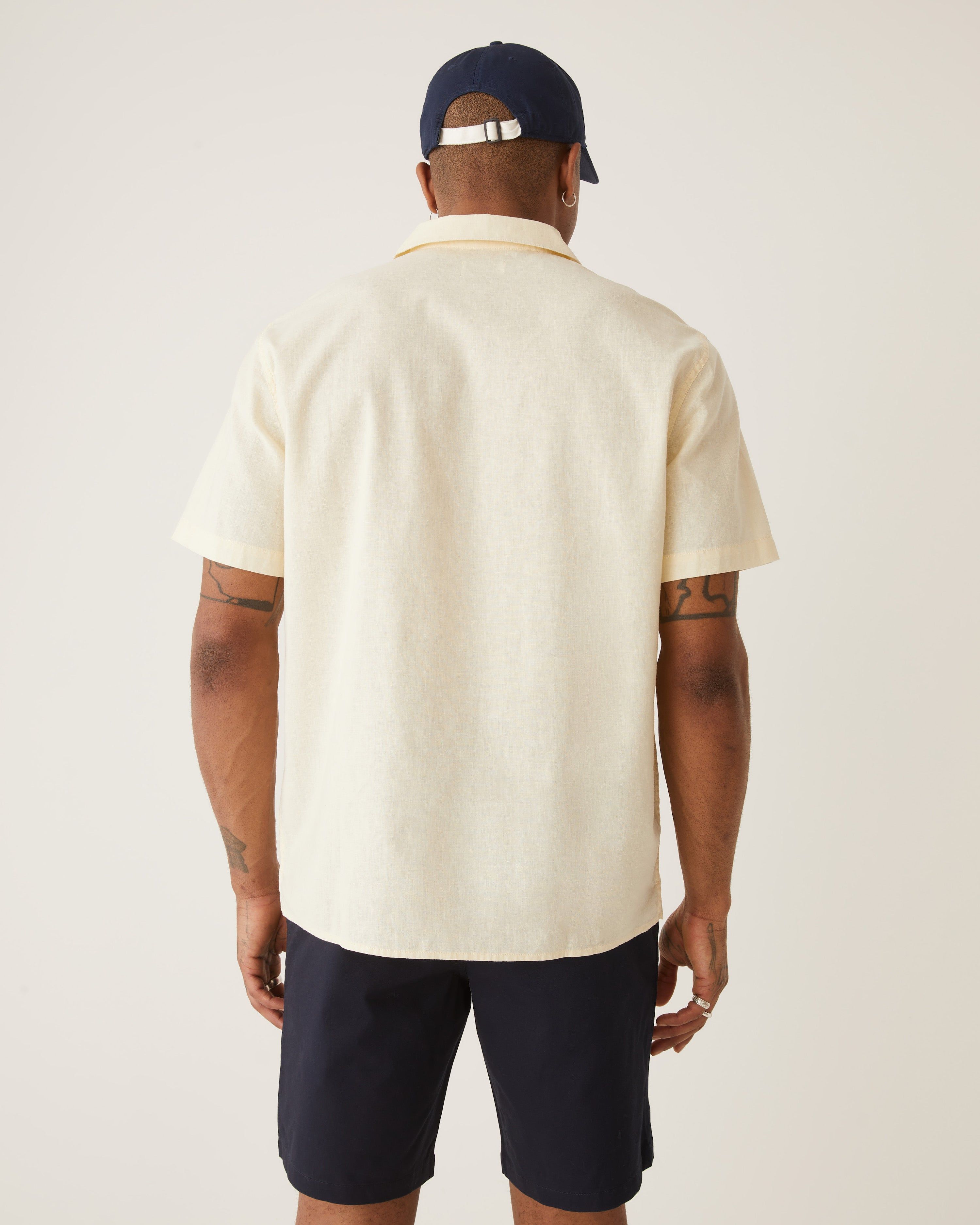 The Embroidered Resort Shirt in Lemon Icing sold by Frank & Oak product image thumbnail 6