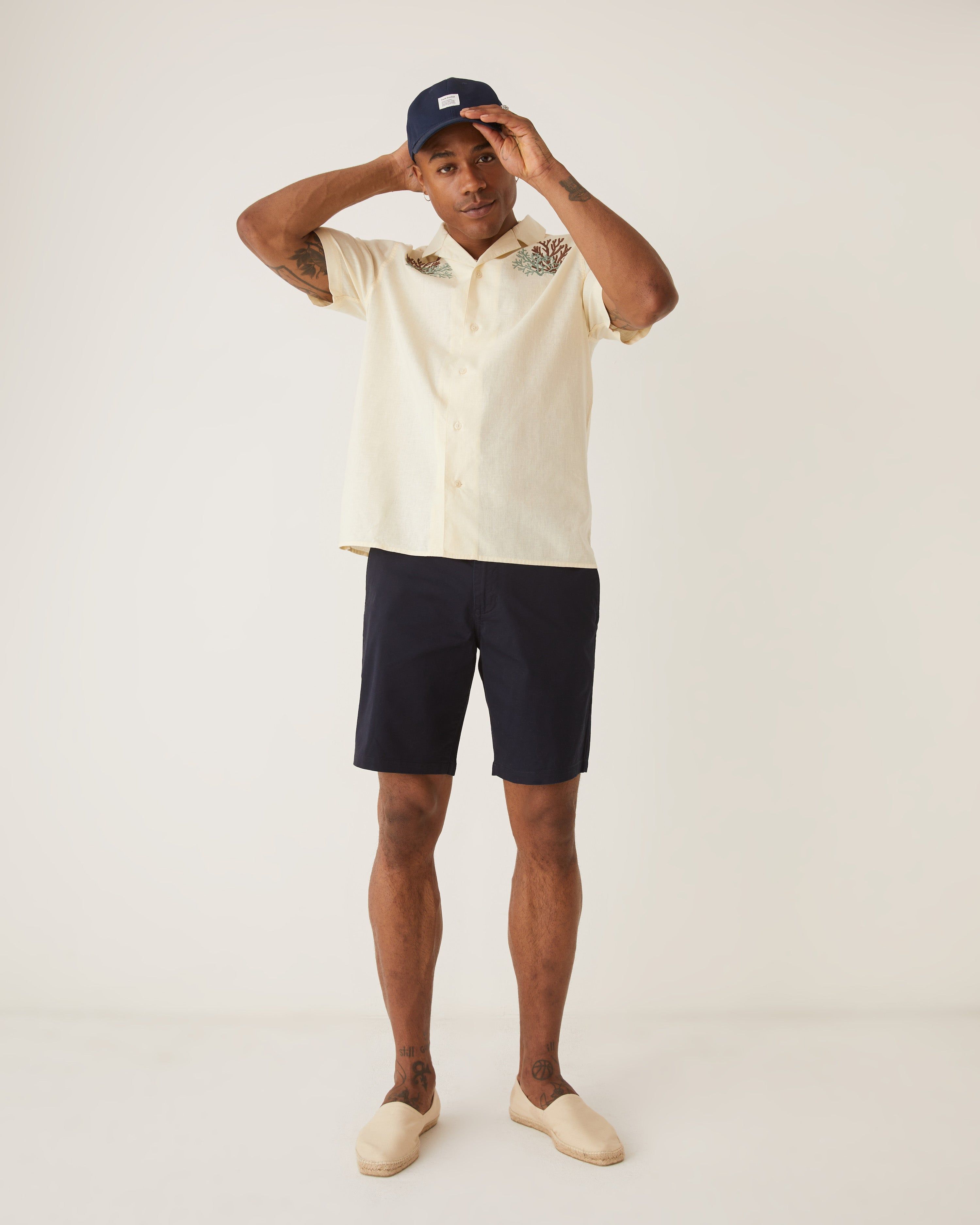 The Embroidered Resort Shirt in Lemon Icing sold by Frank & Oak product image thumbnail 3