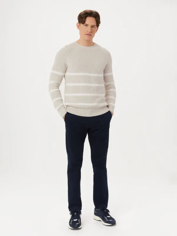 The Striped Crewneck Sweater in Moonlight Heather sold by Frank & Oak
