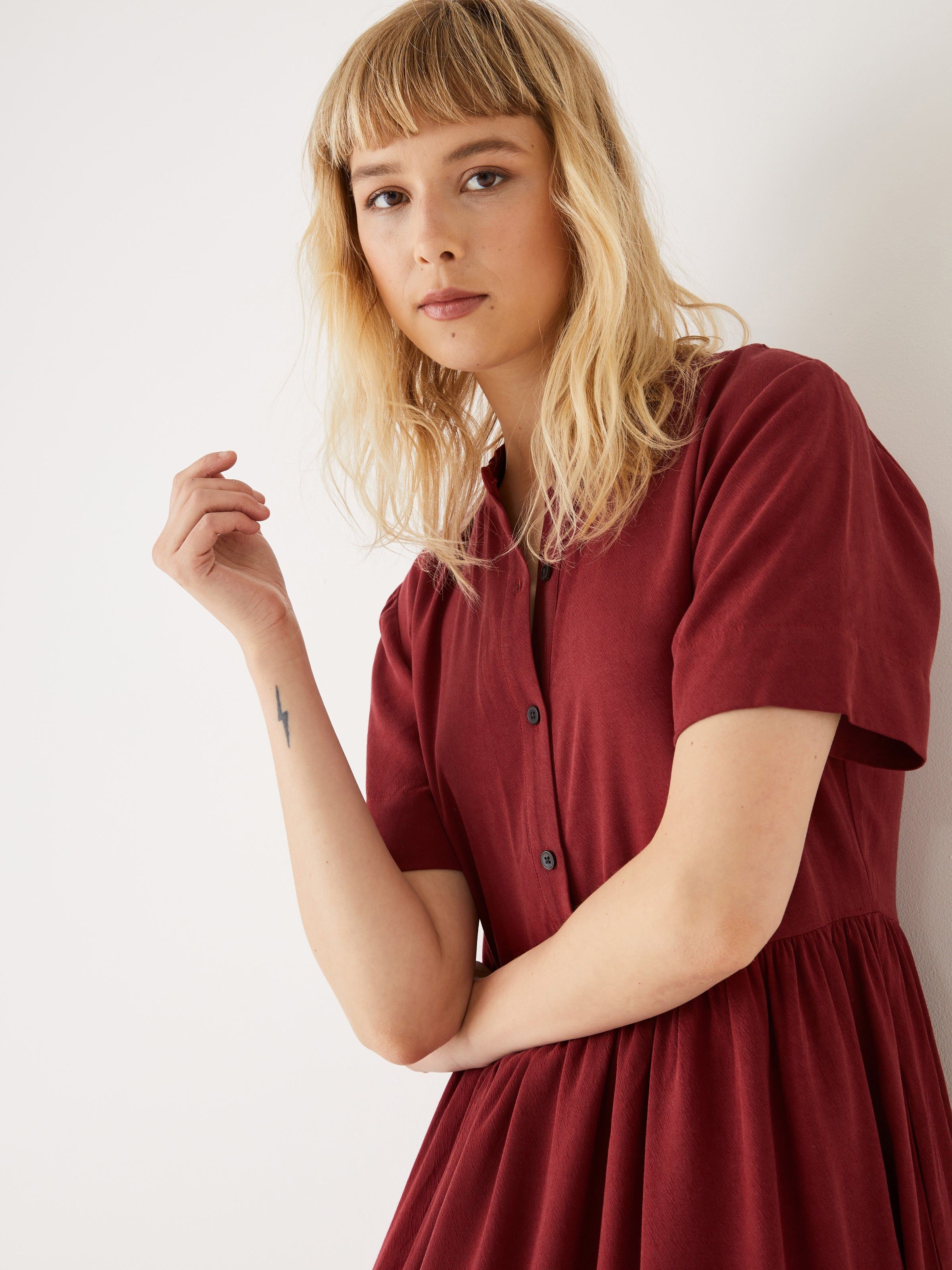 The Babydoll Dress in Rhubarb sold by Frank & Oak product image thumbnail 2