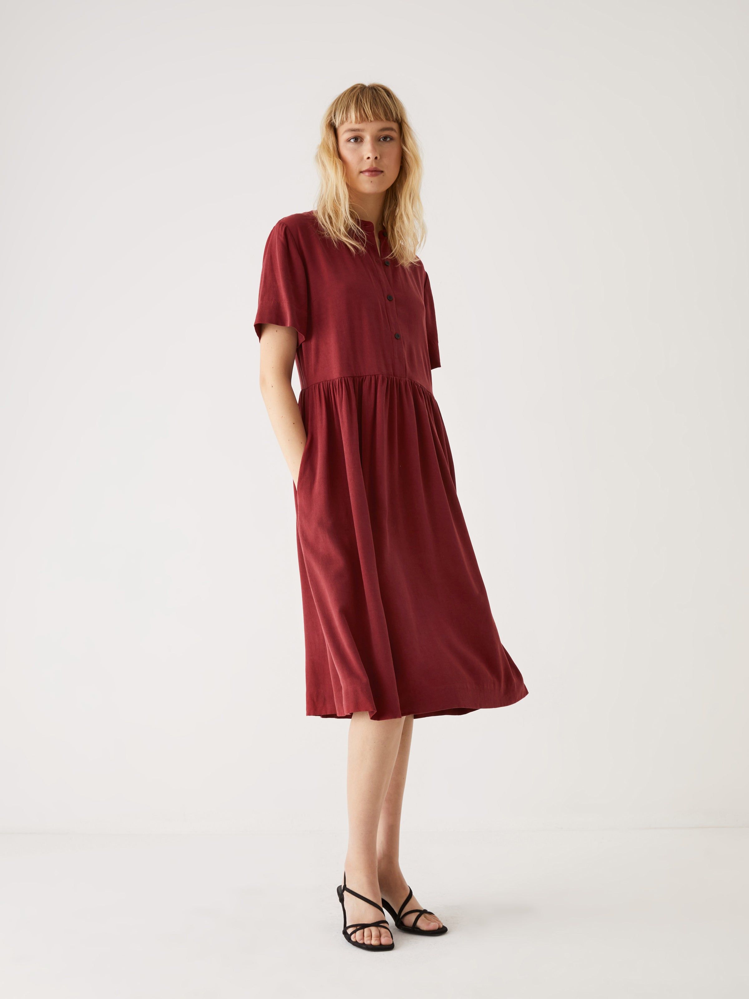 The Babydoll Dress in Rhubarb sold by Frank & Oak product image thumbnail 3