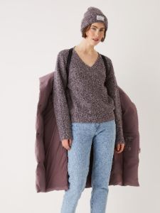 The Hygge Puffer Coat in Purple sold by Frank & Oak