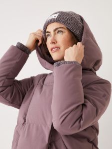 The Hygge Puffer Coat in Purple sold by Frank & Oak