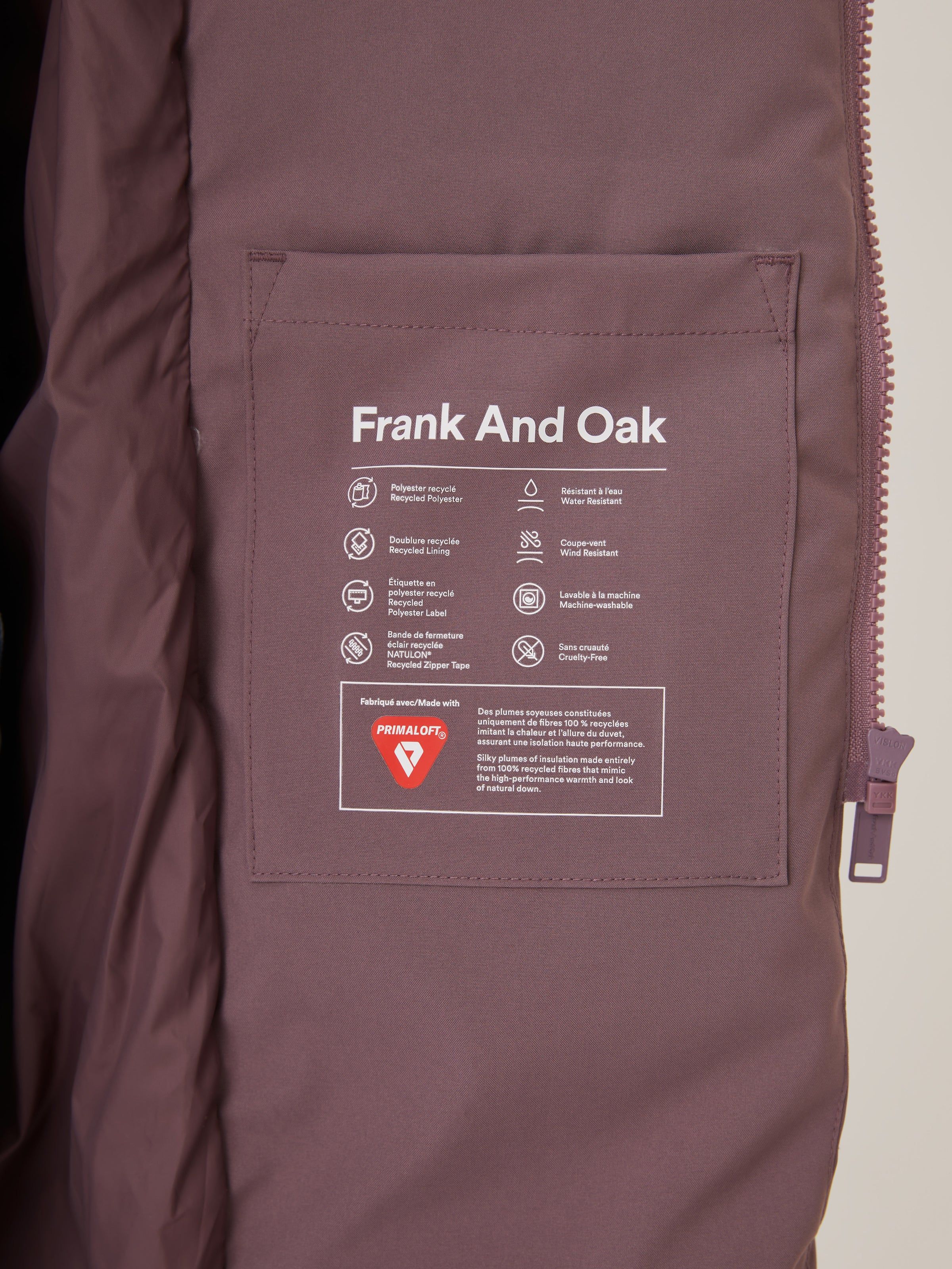 The Hygge Puffer Coat in Purple sold by Frank & Oak product image thumbnail 4