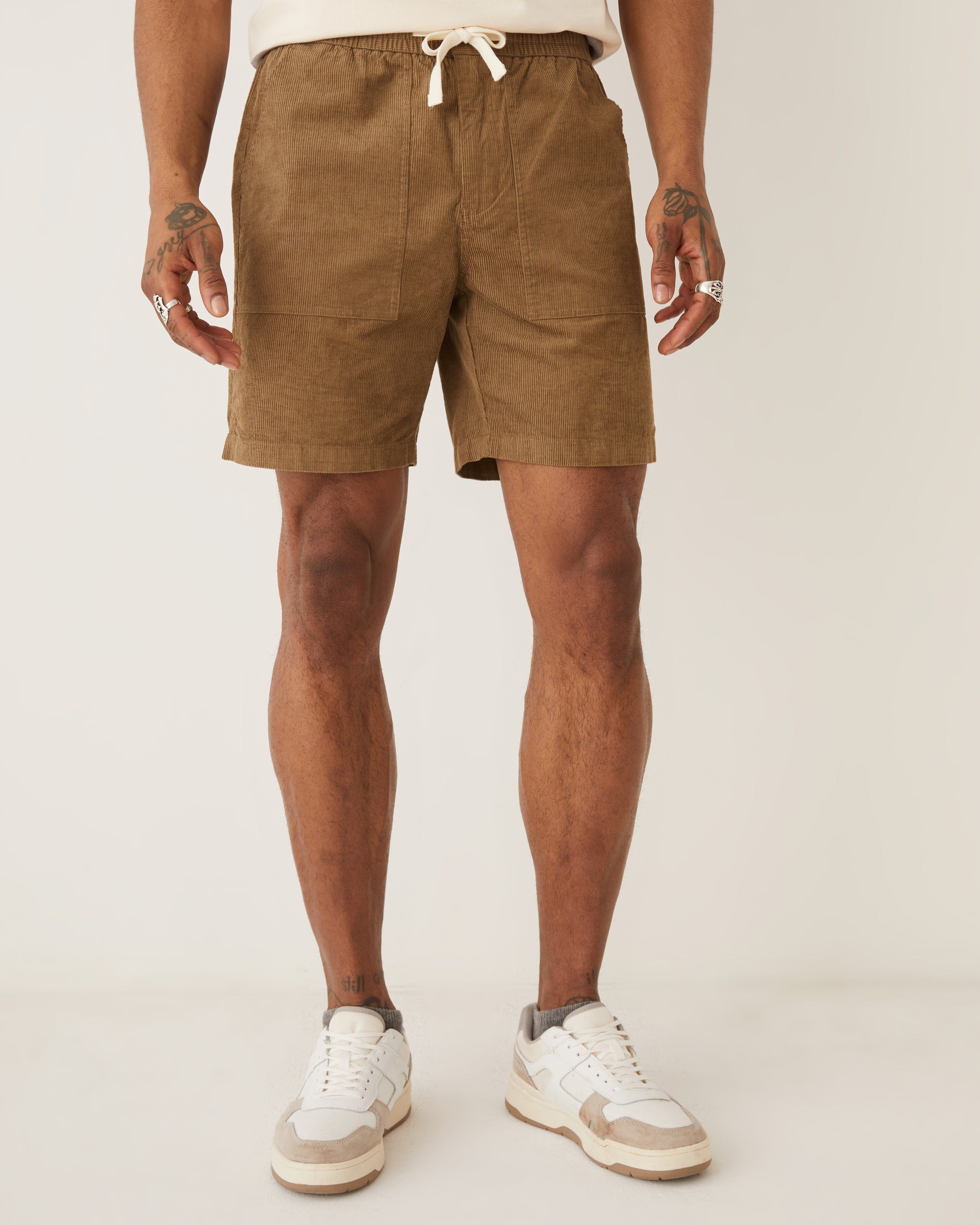 The Corduroy 7in Short in Khaki sold by Frank & Oak