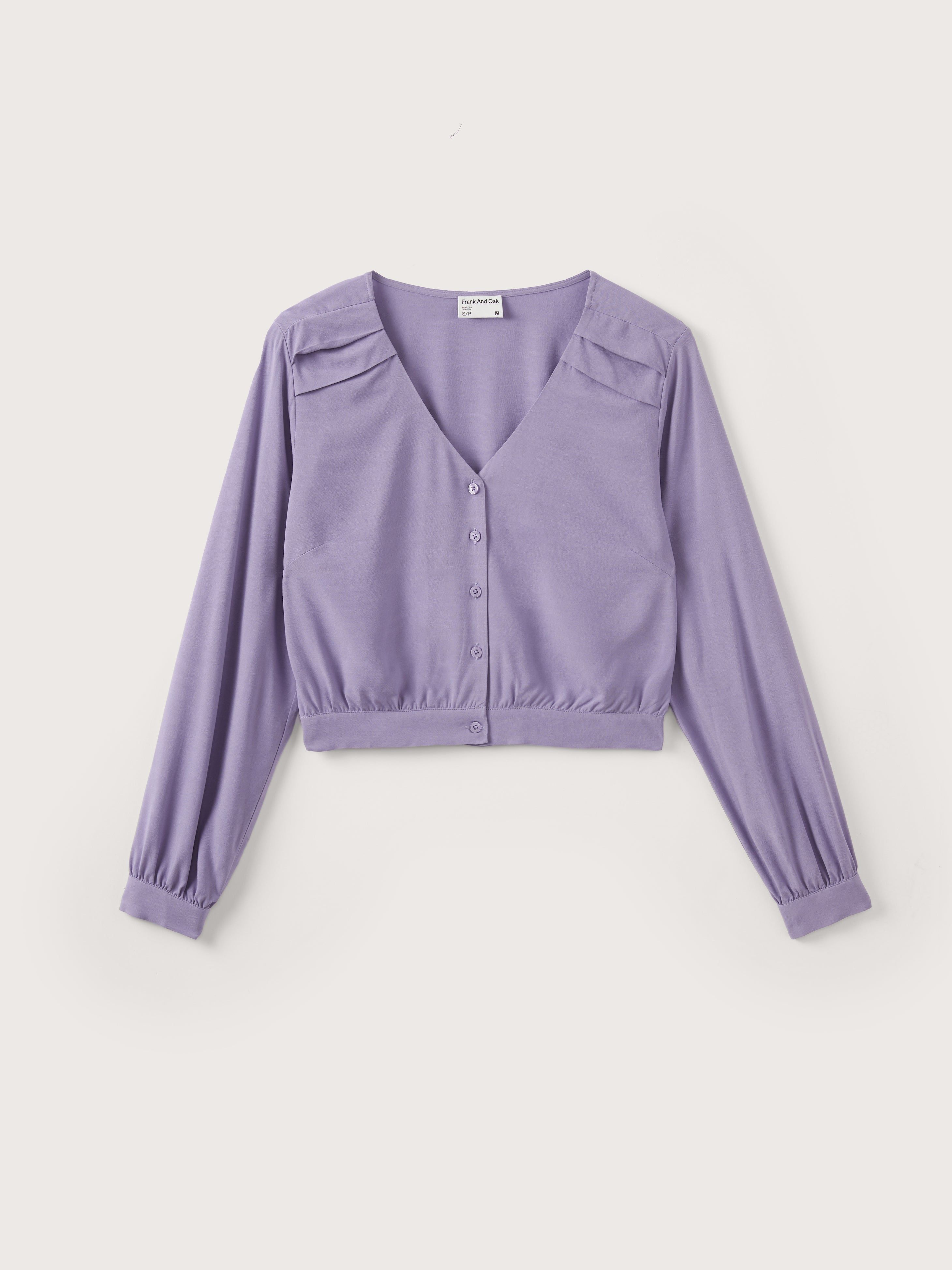 The Cropped Long Sleeve Blouse in Orchid sold by Frank & Oak product image thumbnail 6