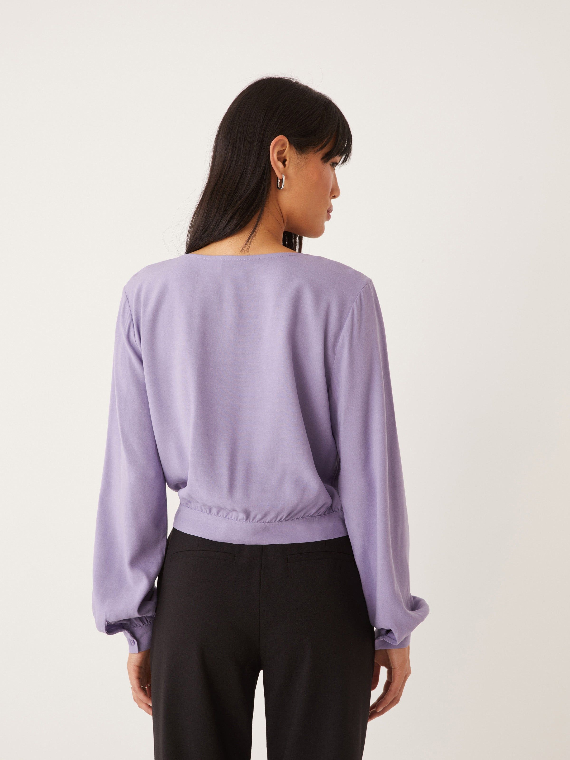 The Cropped Long Sleeve Blouse in Orchid sold by Frank & Oak product image thumbnail 3