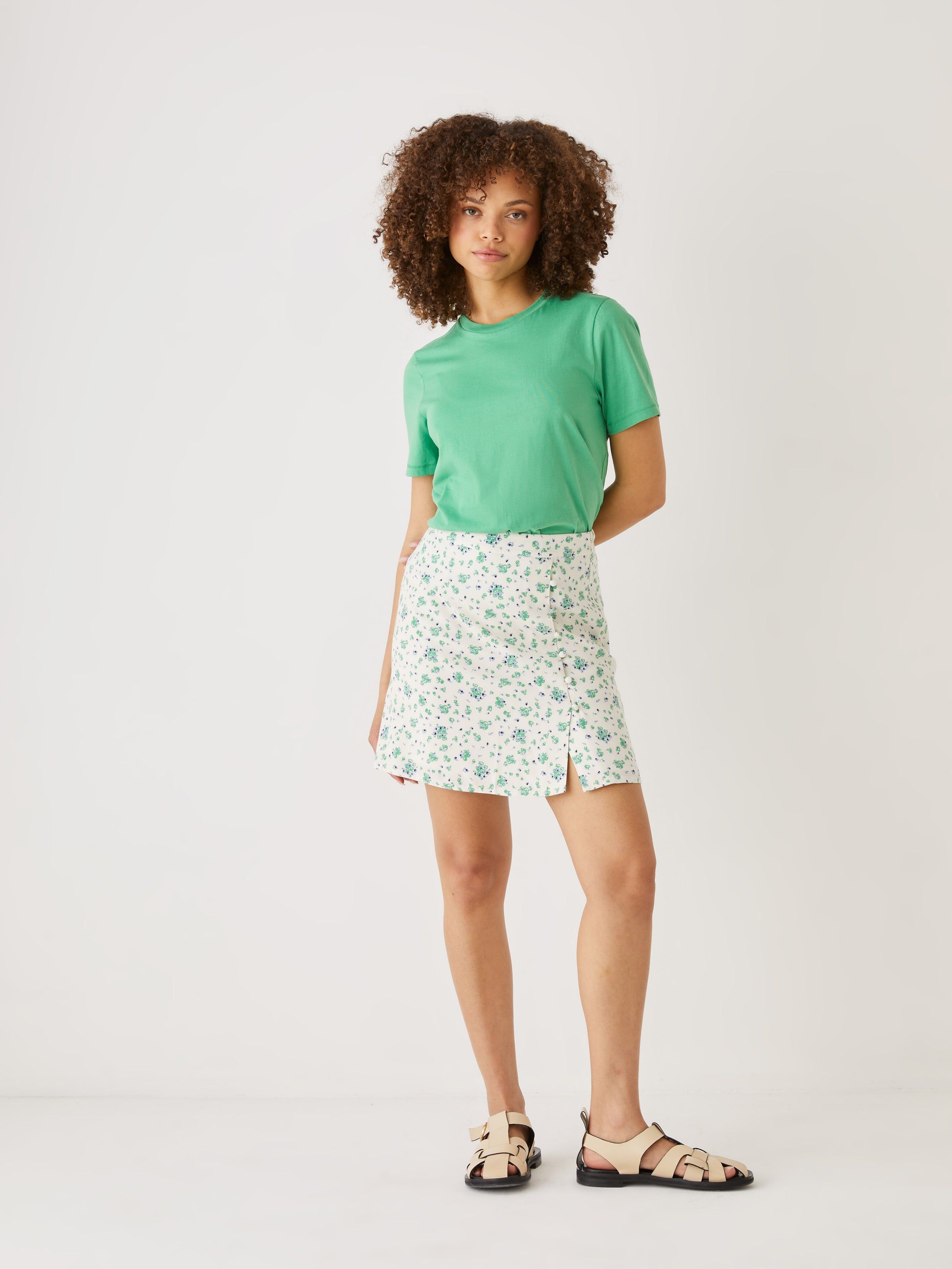 The Floral Mini Skirt in Bright White sold by Frank & Oak product image thumbnail 3