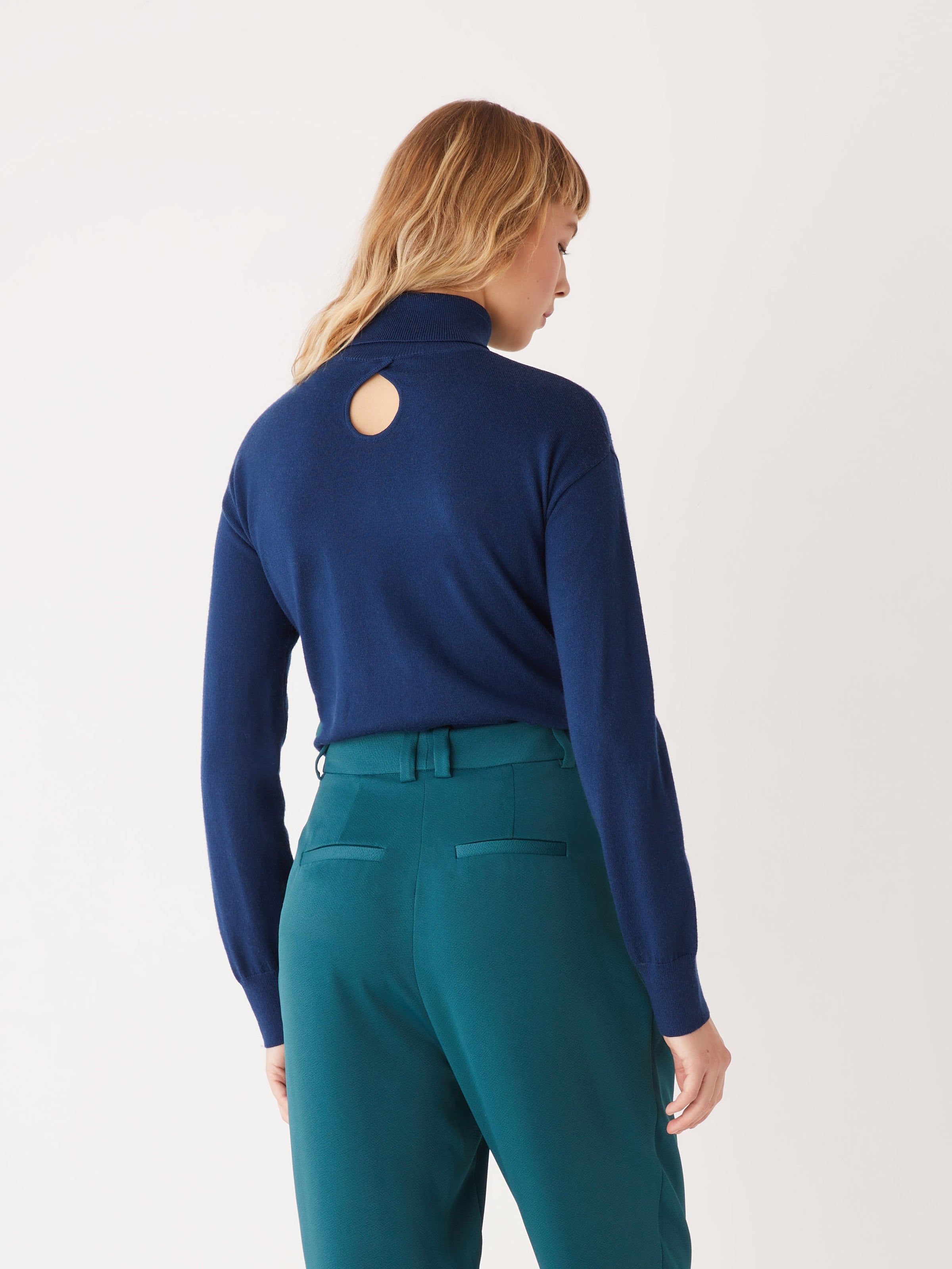 The Merino Mockneck Sweater in Dark Blue sold by Frank & Oak product image thumbnail 2