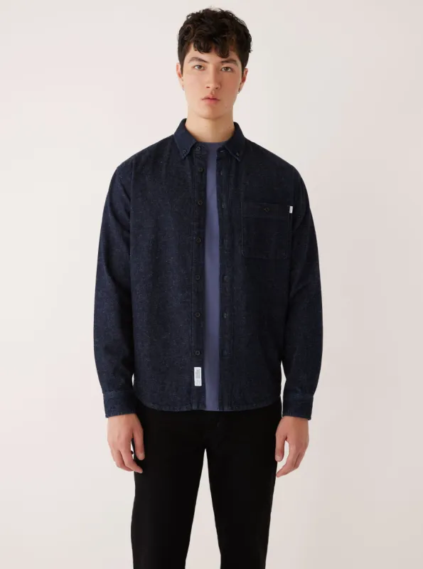 The Clark Denim Shirt in Navy sold by Frank & Oak