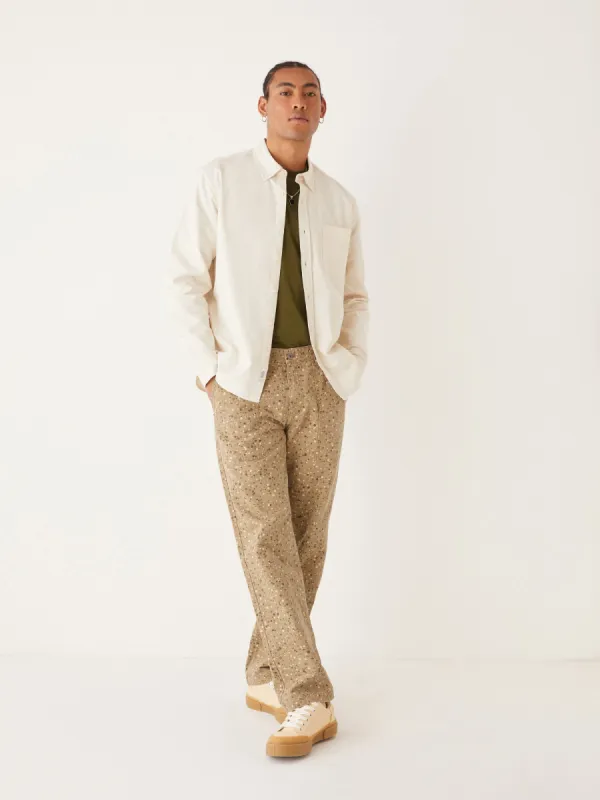 The Joey Straight Fit Printed Work Pant in Brown sold by Frank & Oak