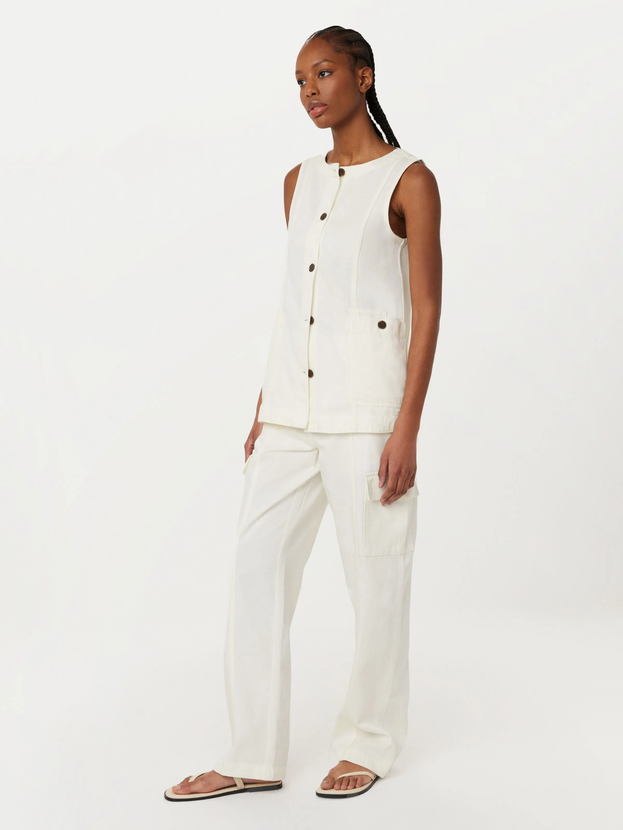 The Annie Loose Cargo Pant in White sold by Frank & Oak product image thumbnail 2