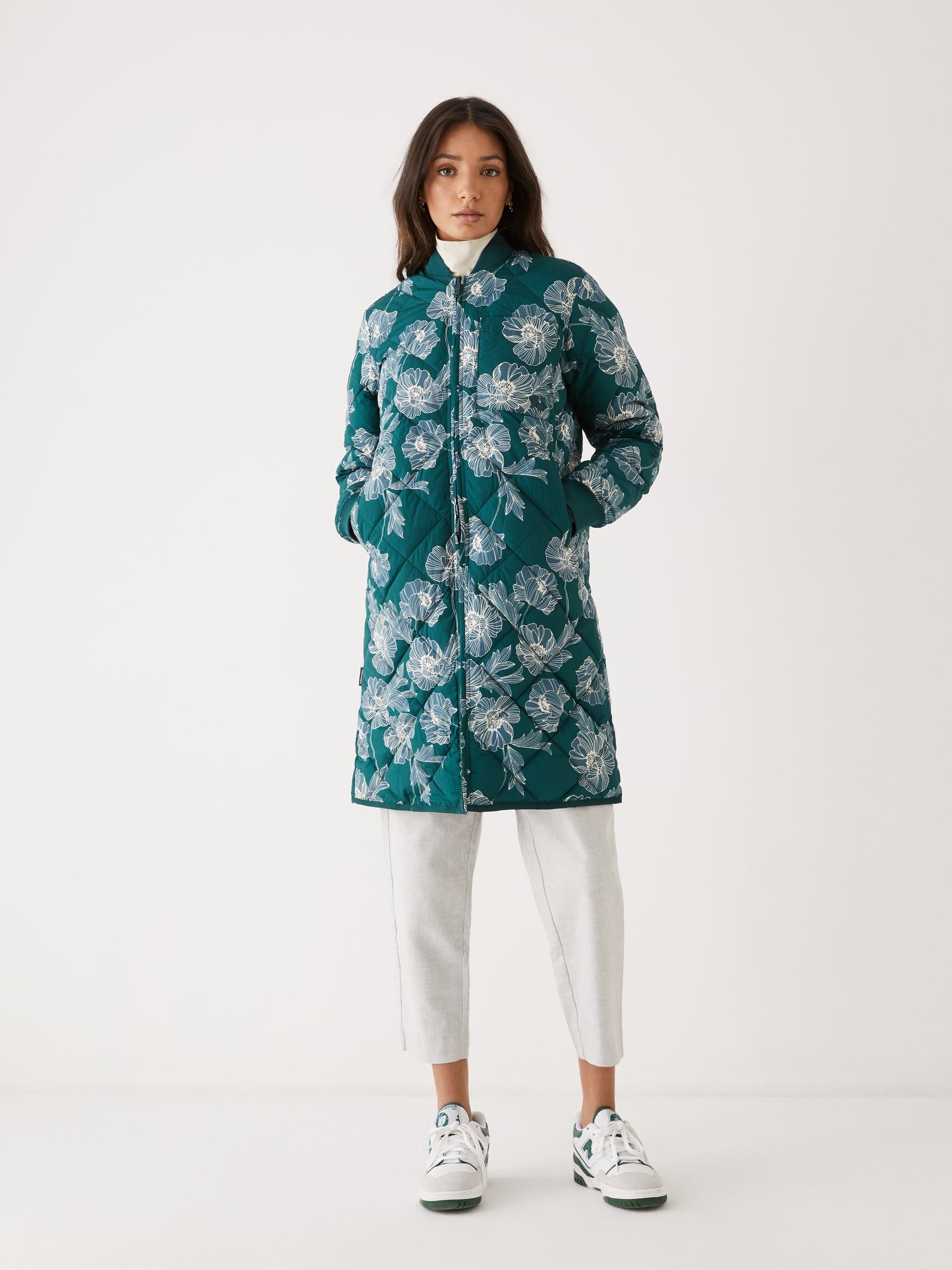 The Printed Skyline Reversible Bomber in Dark Green sold by Frank & Oak product image thumbnail 4