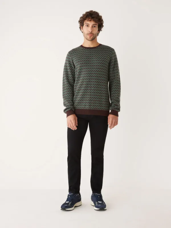 The Merino Jacquard Sweater in Light Green sold by Frank & Oak